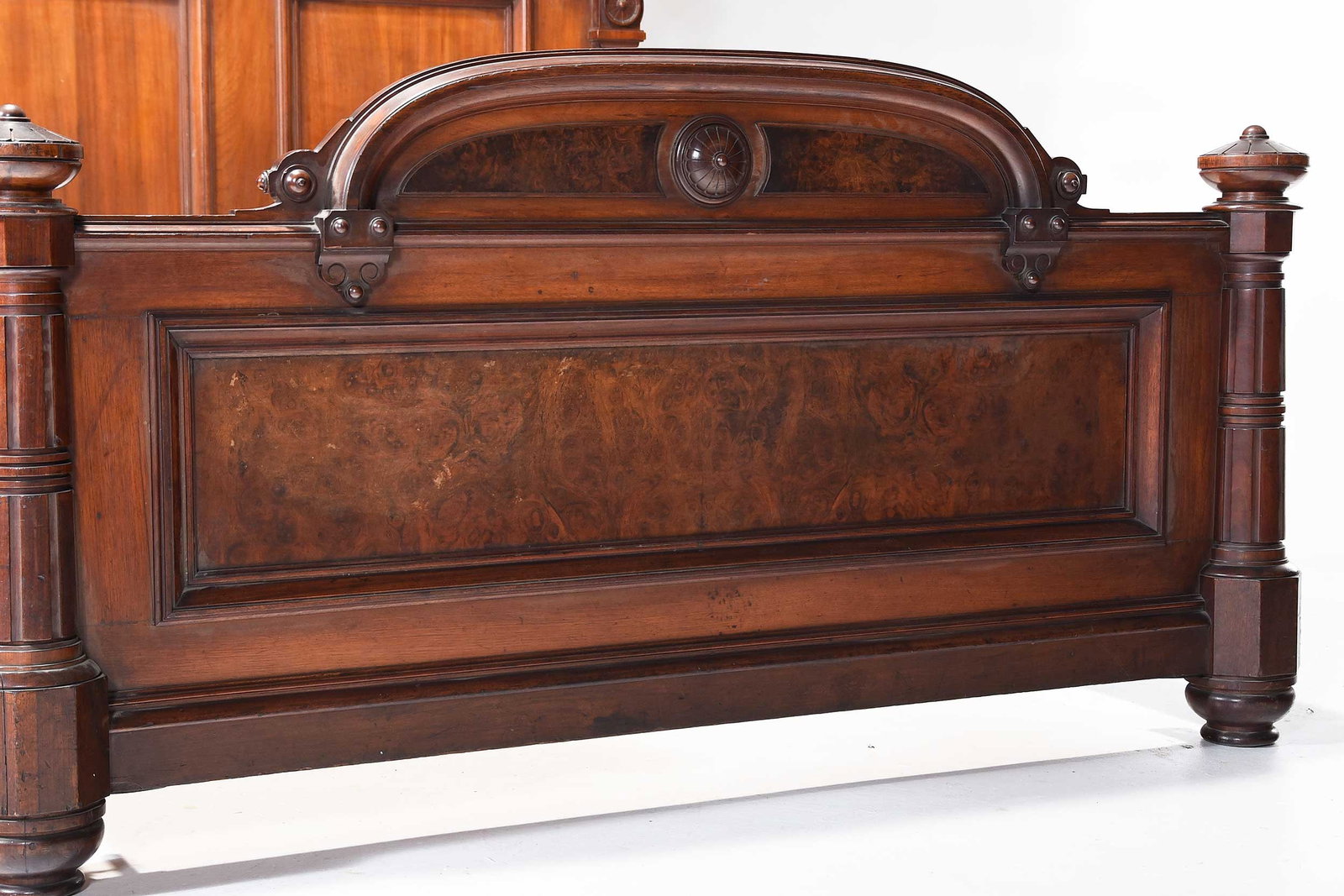 Renaissance Revival Carved and Figured Walnut Bed, Thomas Brooks Attributed - 11