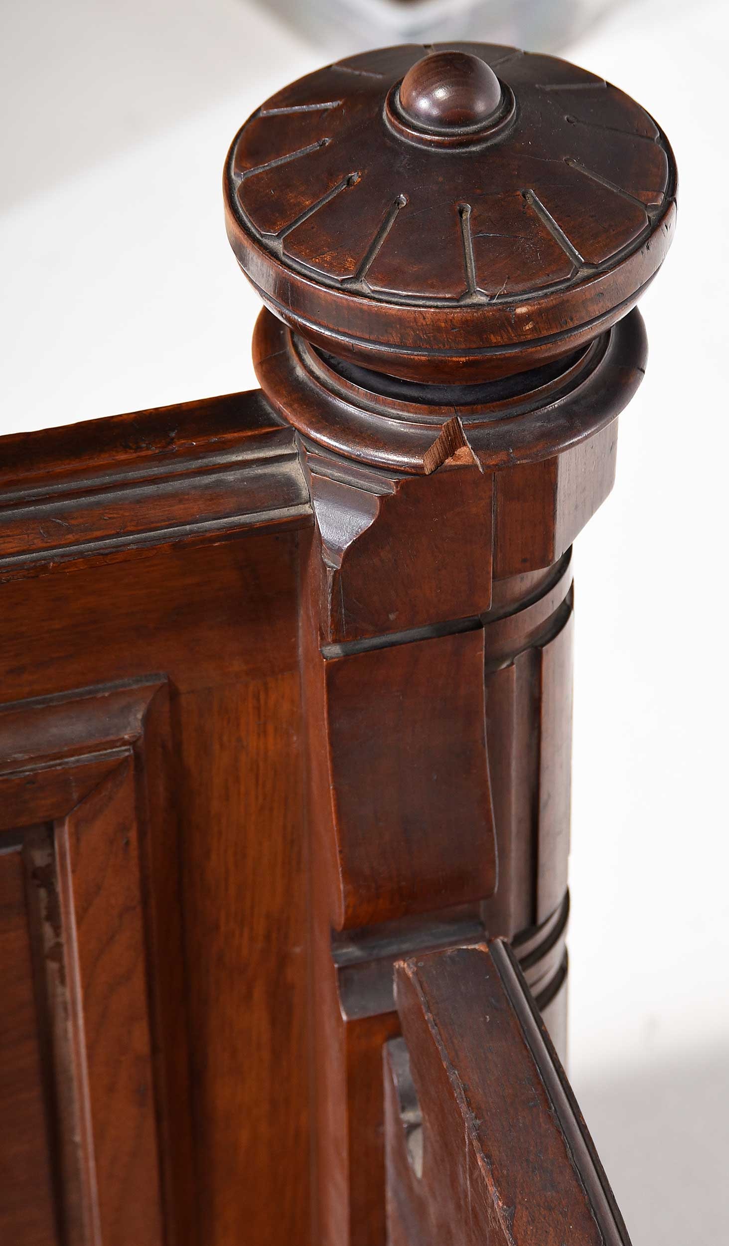 Renaissance Revival Carved and Figured Walnut Bed, Thomas Brooks Attributed - 12