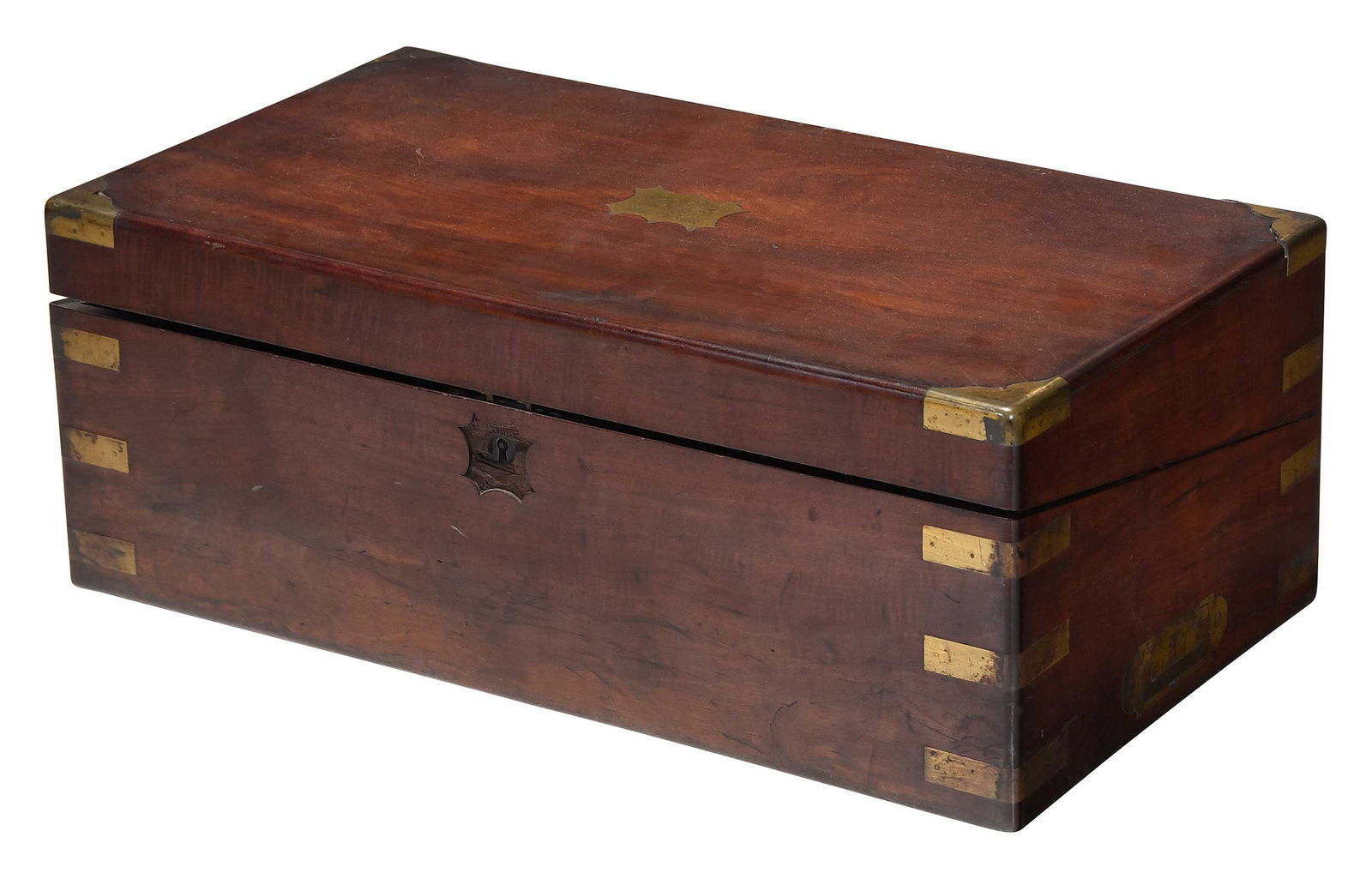 Rare Signed New York Classical Figured Mahogany and Rosewood Travel Desk (1 of 6)