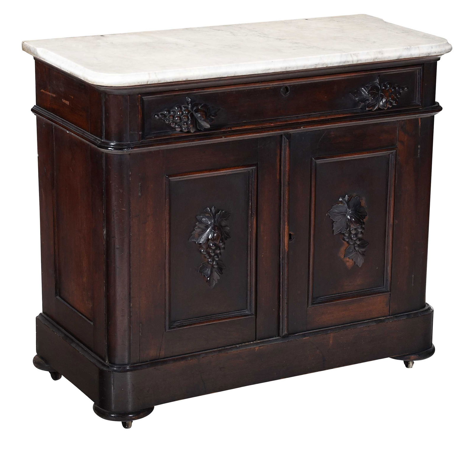 American Renaissance Revival Carved Mahogany Marble Top Washstand (1 of 10)