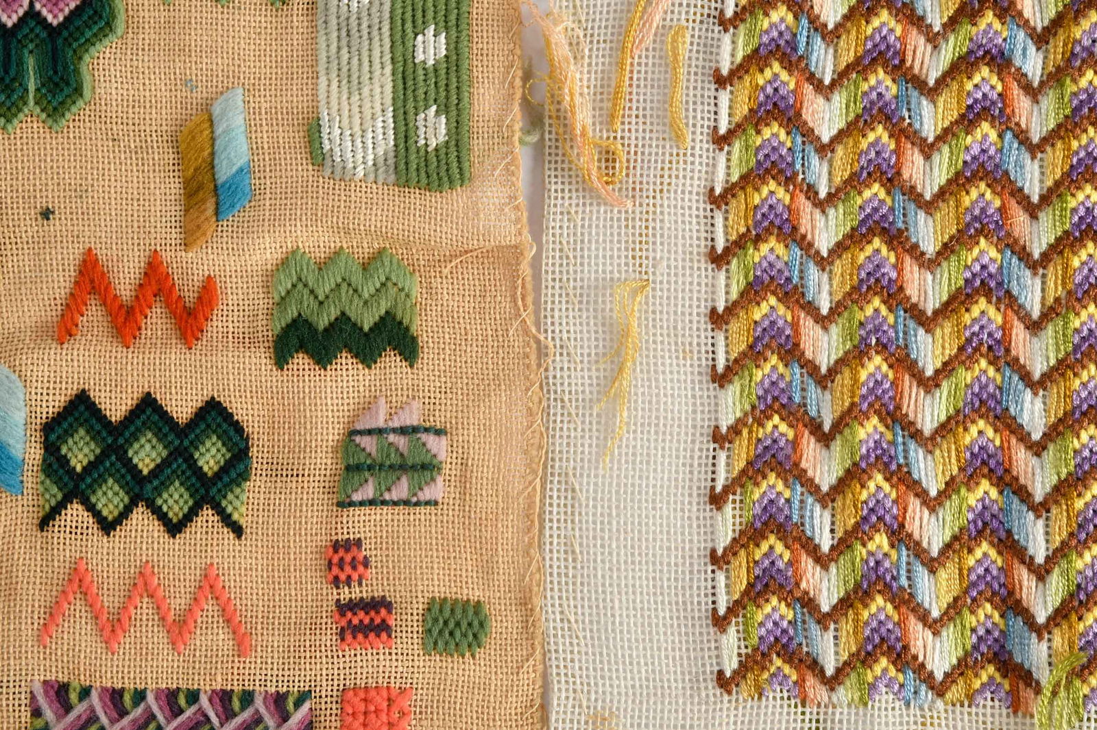 Seven Needlework Bargello Pattern Samplers - 10