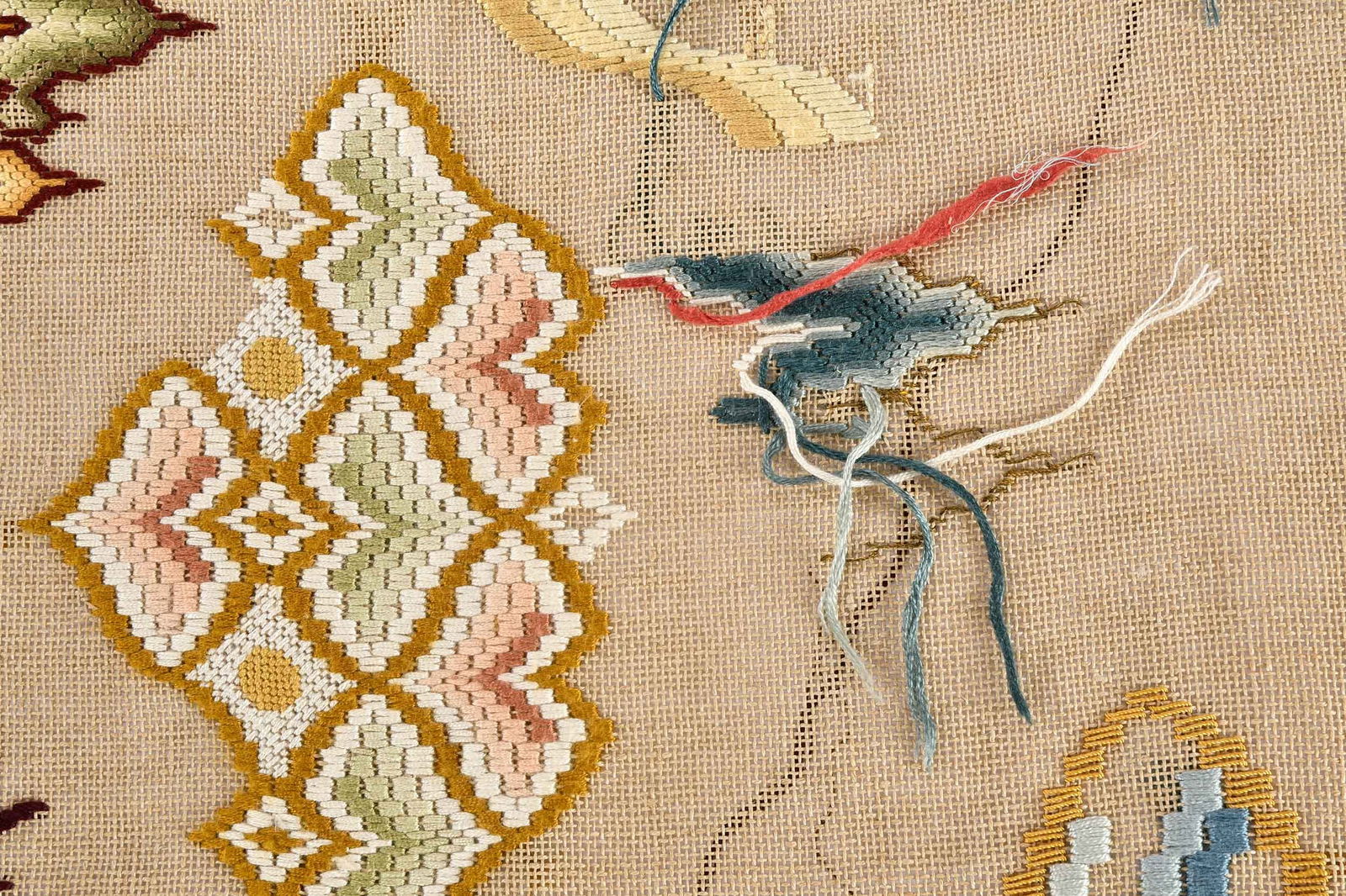 Seven Needlework Bargello Pattern Samplers - 2