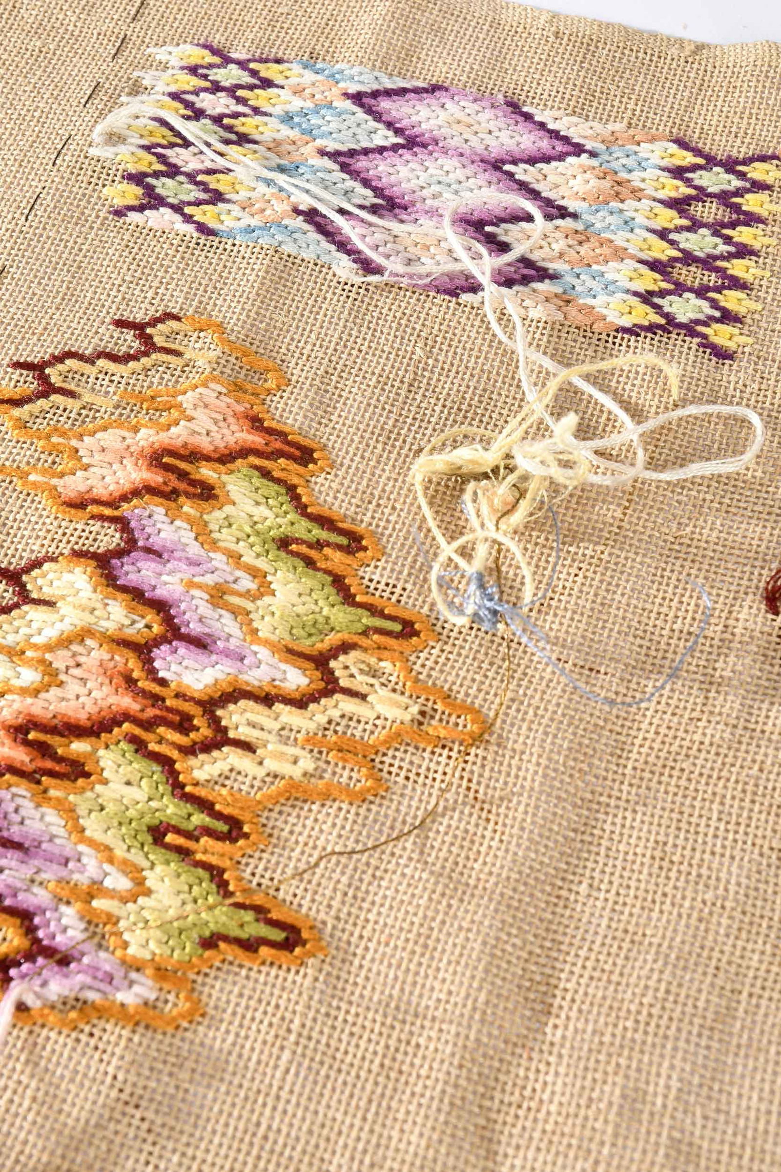 Seven Needlework Bargello Pattern Samplers - 3