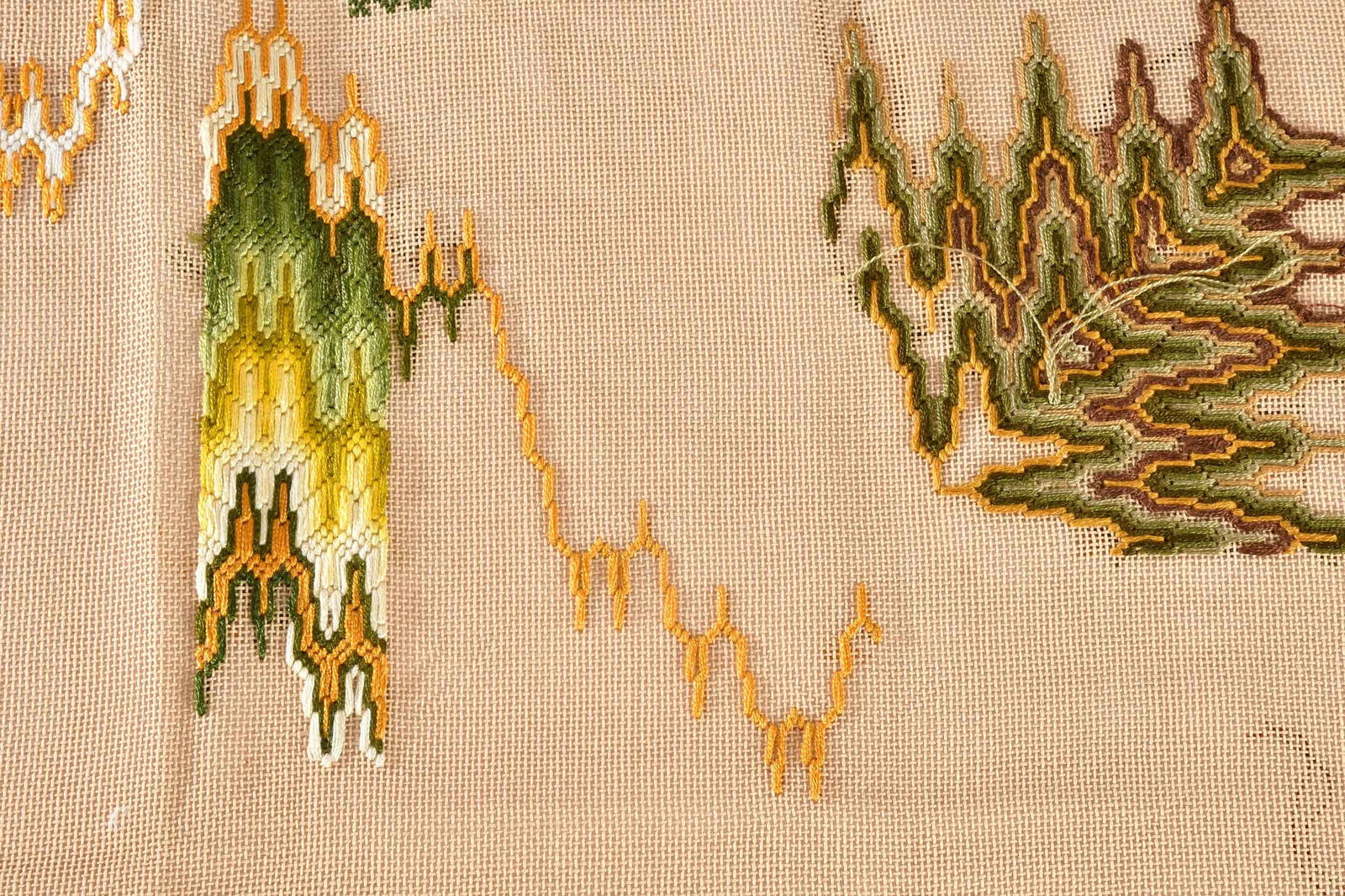 Seven Needlework Bargello Pattern Samplers - 5