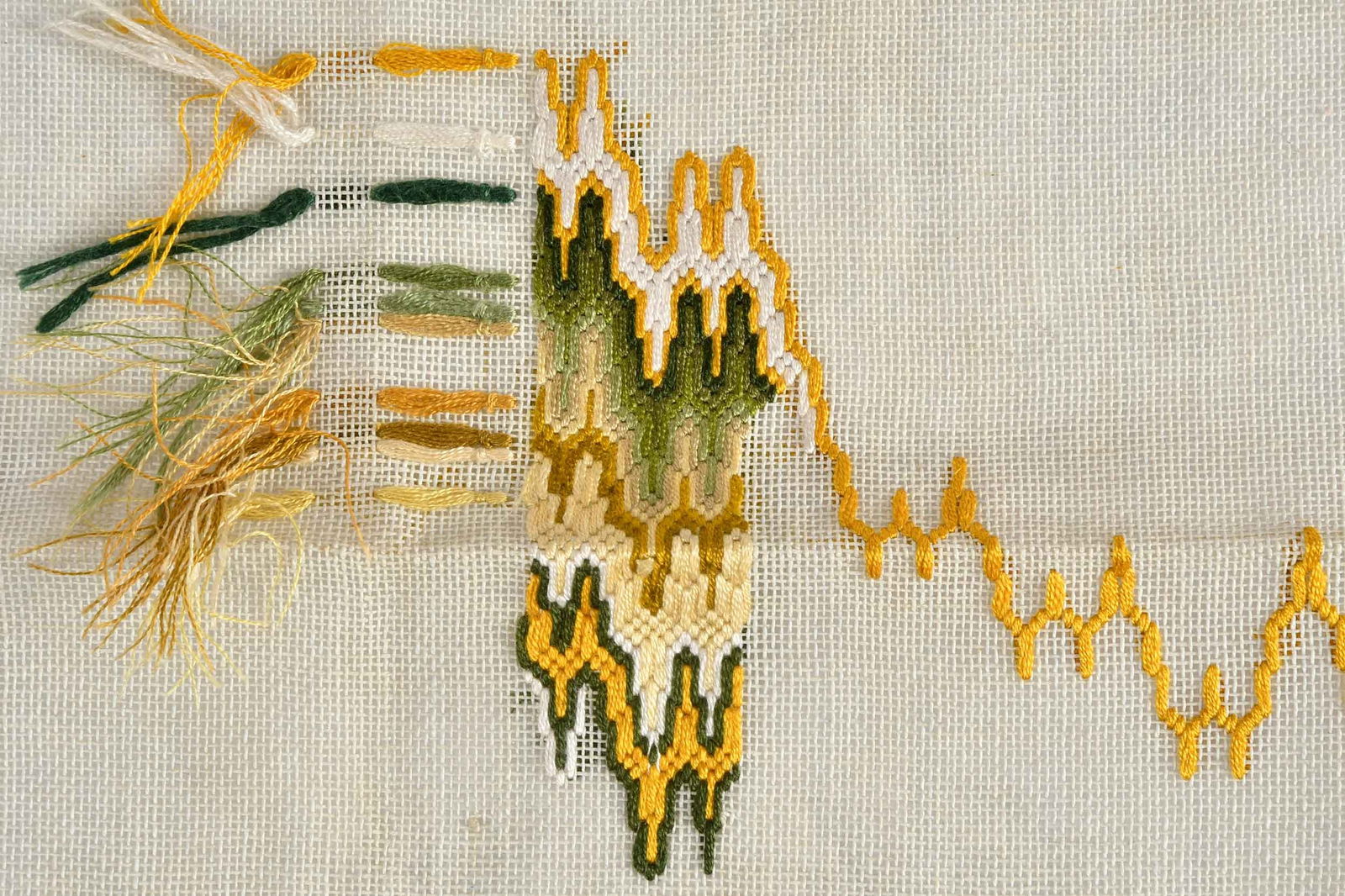 Seven Needlework Bargello Pattern Samplers - 6