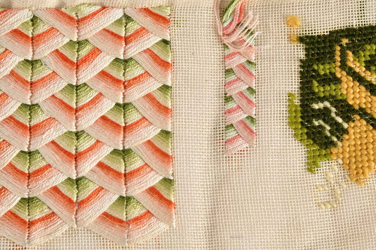 Seven Needlework Bargello Pattern Samplers - 9