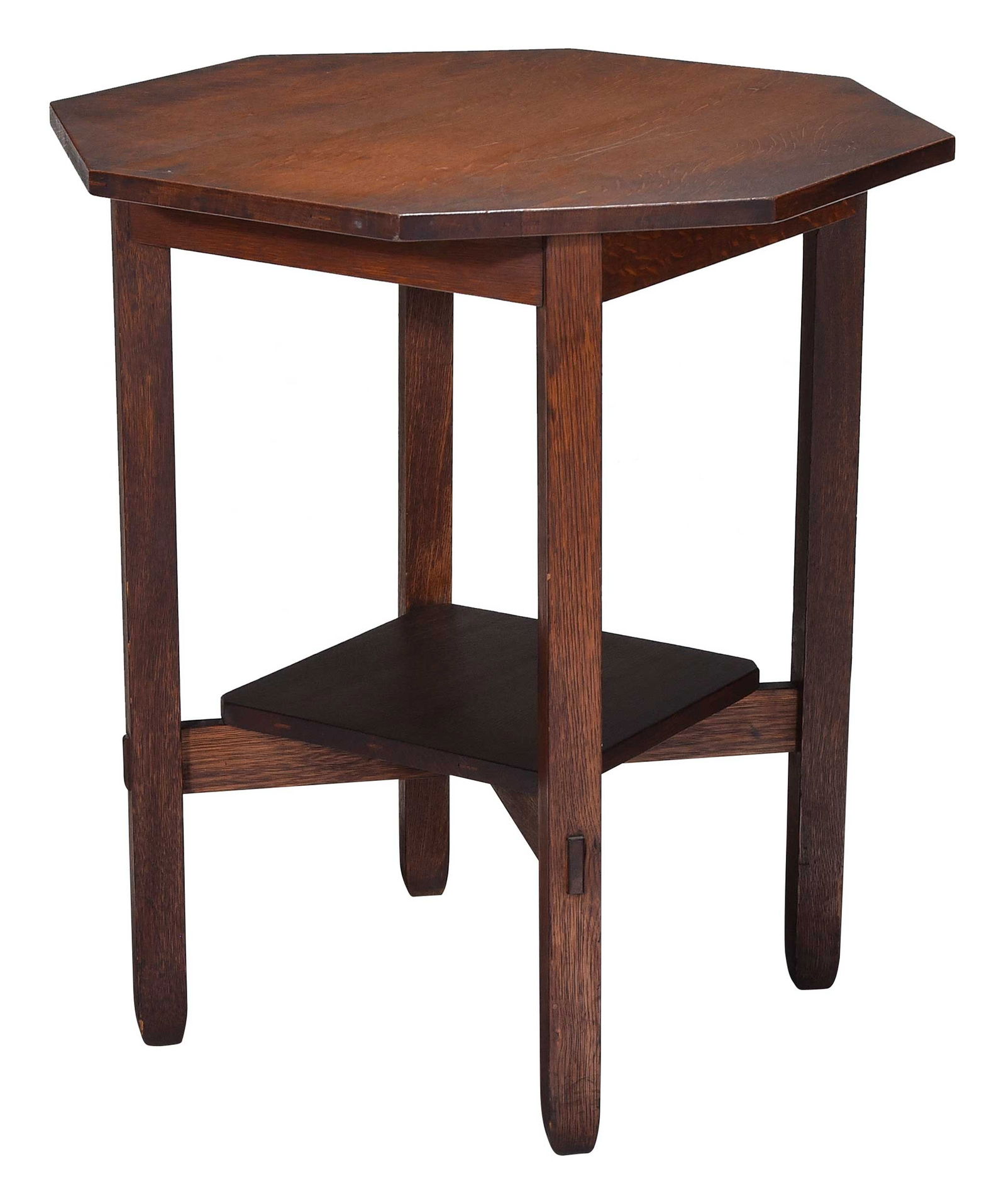 American Mission of Arts and Crafts Oak Octagonal Lamp Table (1 of 4)