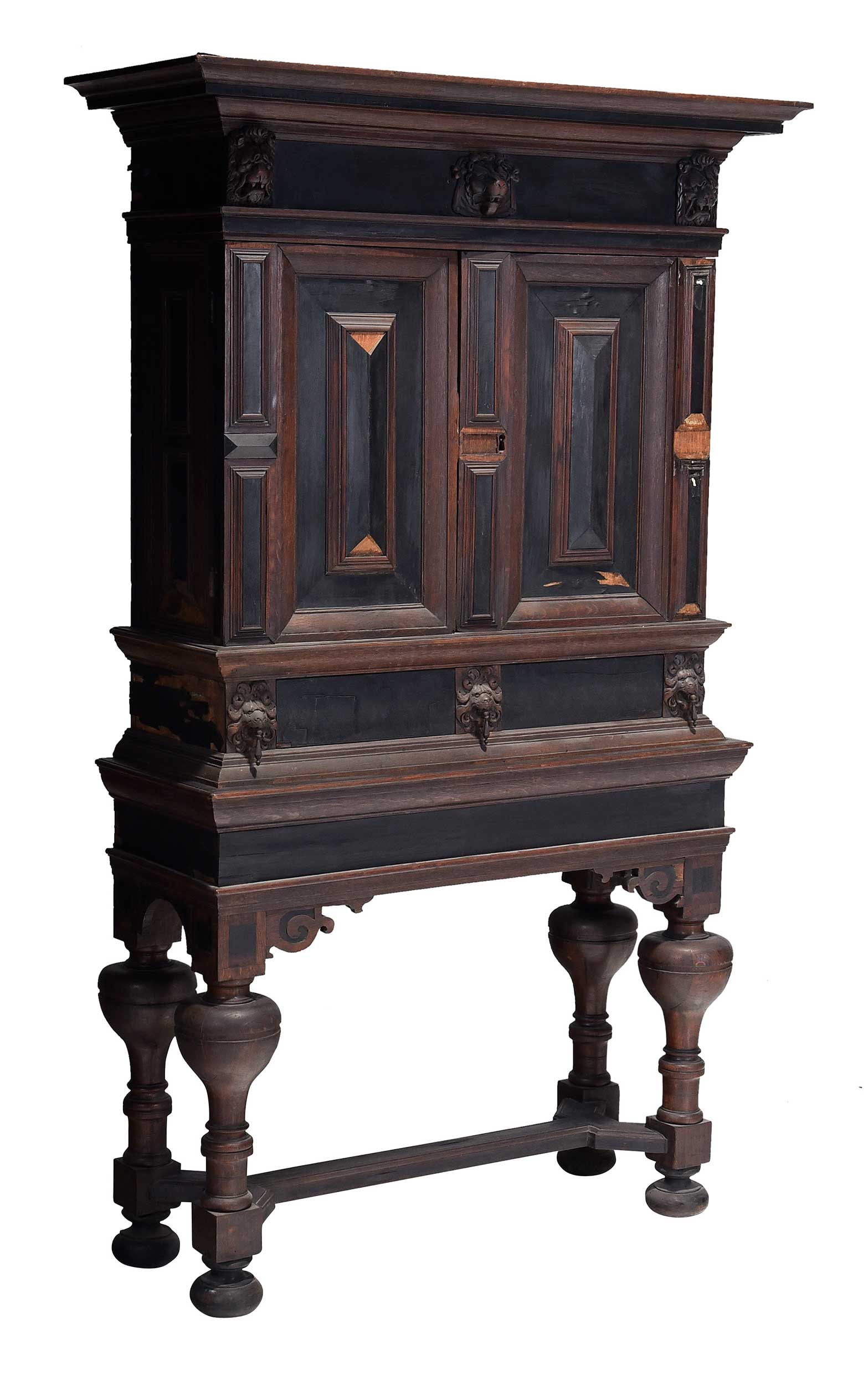Dutch Baroque Carved and Ebonized Cabinet on Frame (1 of 20)