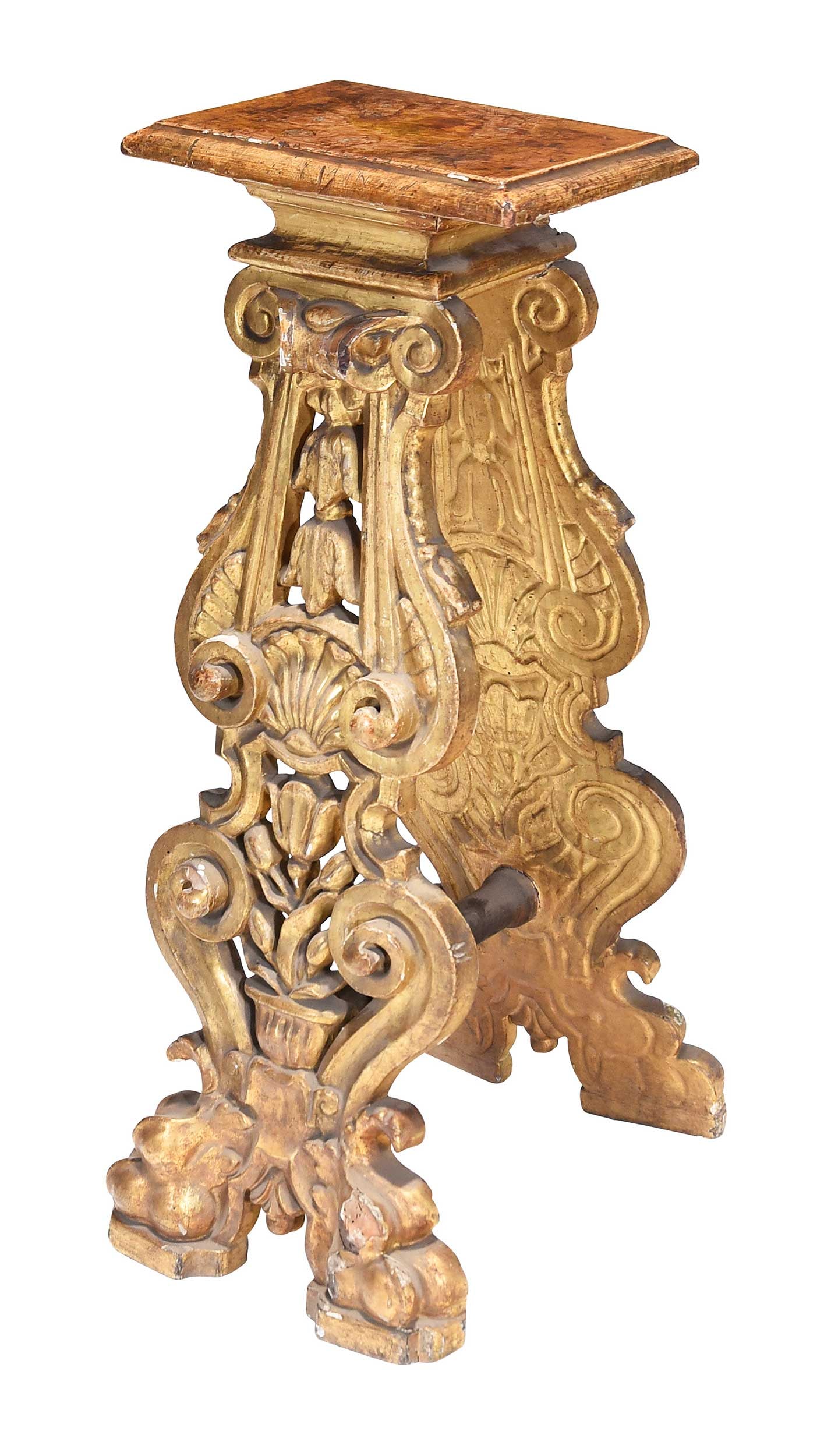 Fine Italian Renaissance/Baroque Carved and Gilt Wood Pedestal (1 of 7)
