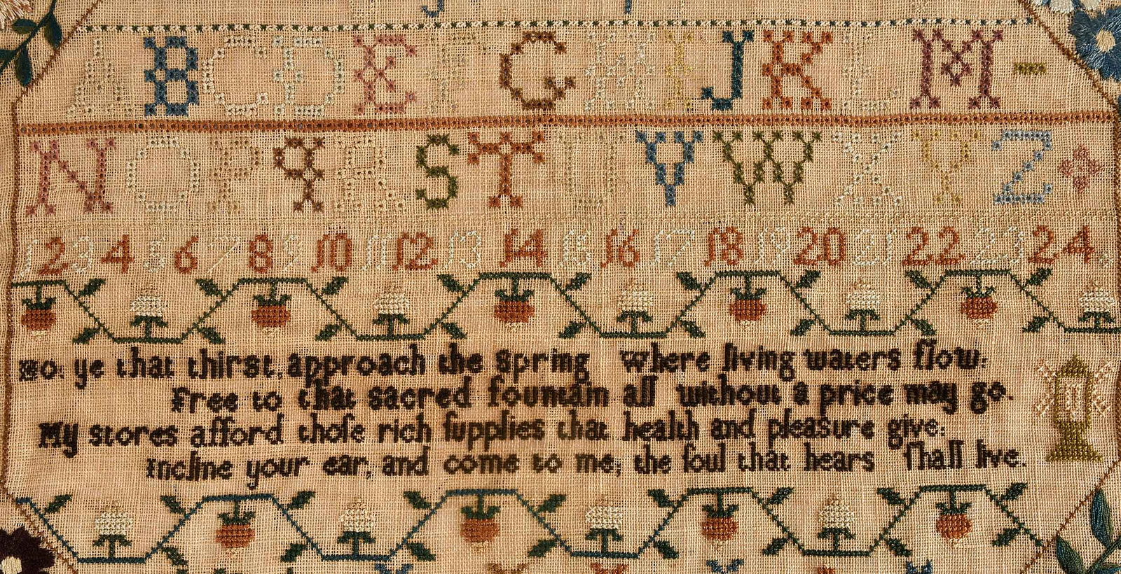 Two Signed and Dated Irish Needlework Samplers - 3