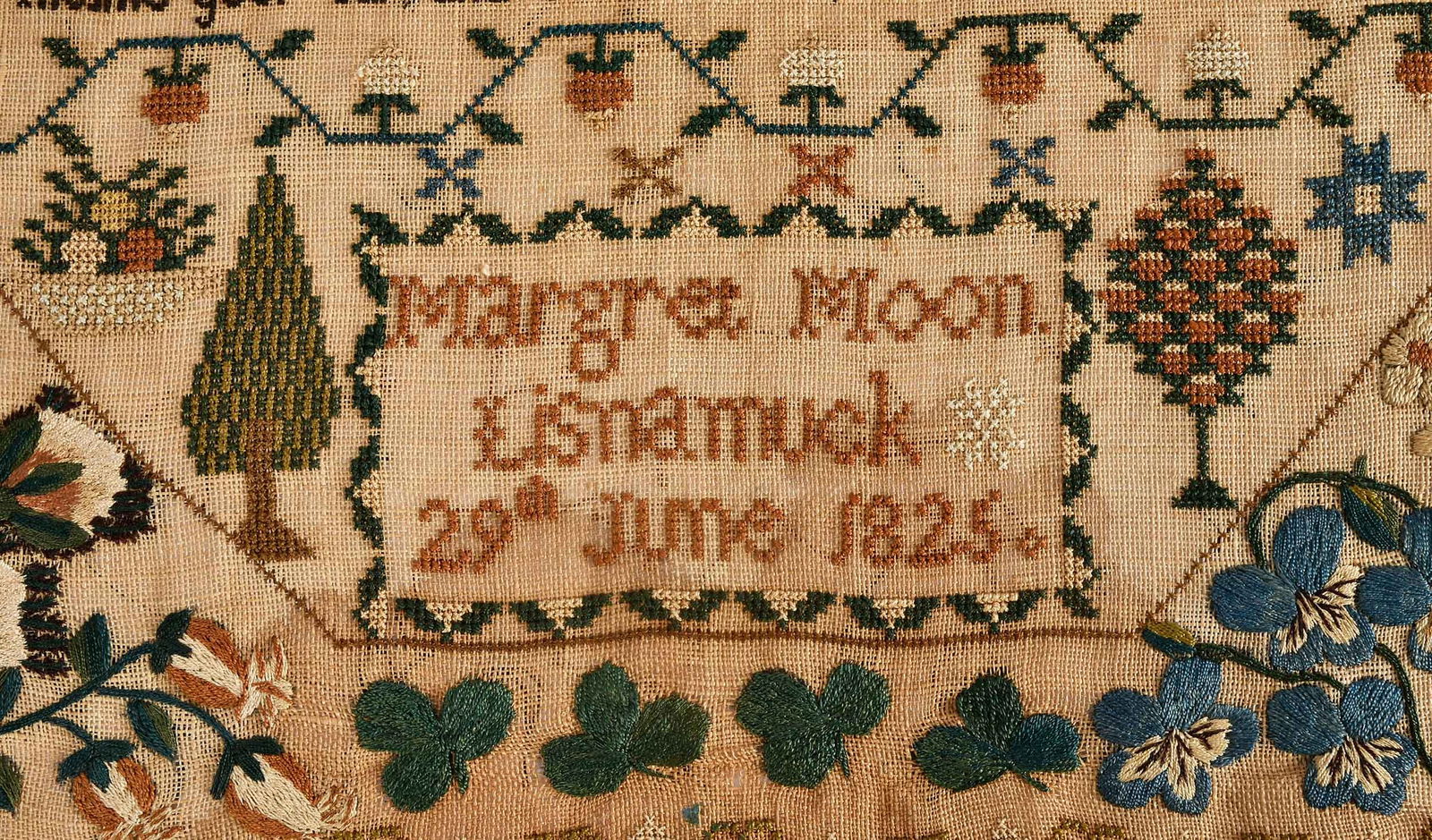 Two Signed and Dated Irish Needlework Samplers - 4