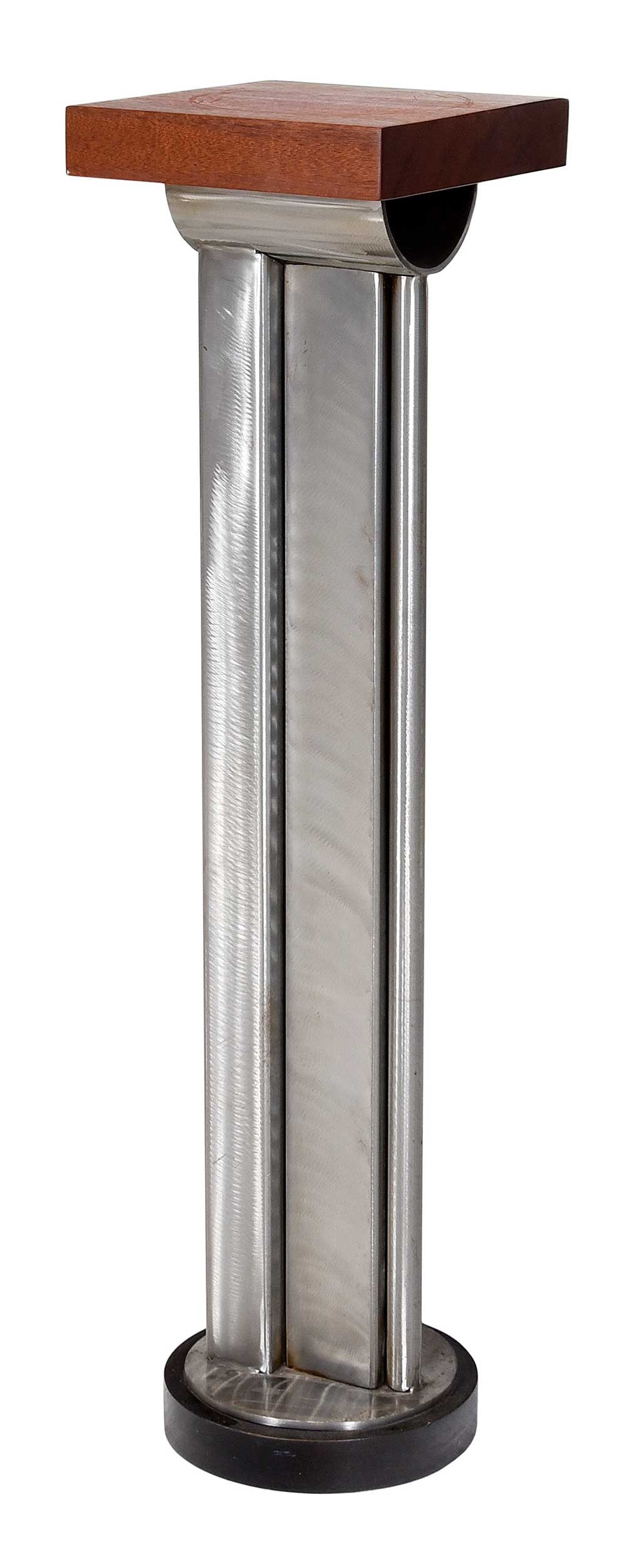 Henry Royer Sculptural Mahogany and Brushed Steel Pedestal (1 of 6)