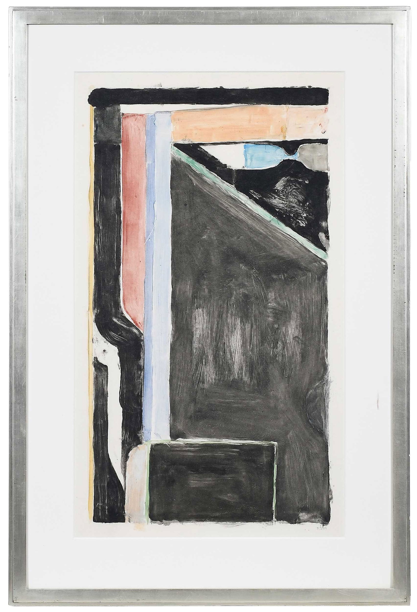 Richard Diebenkorn, Monotype: (American, 1922-1993) XIV, 1988, signed and dated in pencil lower right "RD 88", annotated "XIV", GT/RD 488 W.7", and "4/6/1988-4/7/1988", in pencil verso, Garner Tullis Workshop, Santa Barbara, Calif