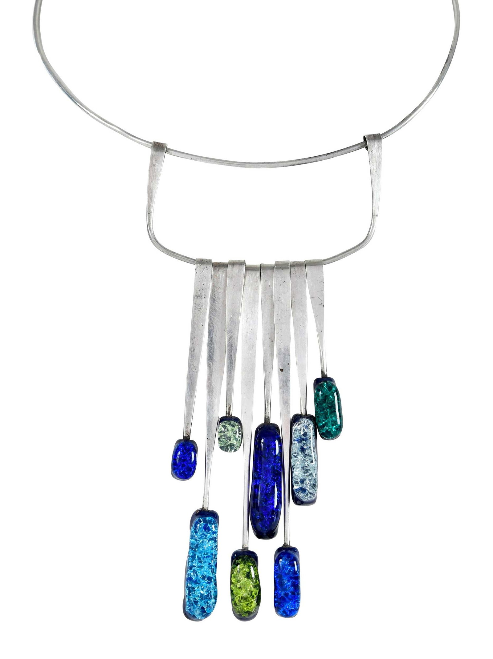 Sterling Silver Elsa Freund Glass and Clay Necklace (1 of 6)