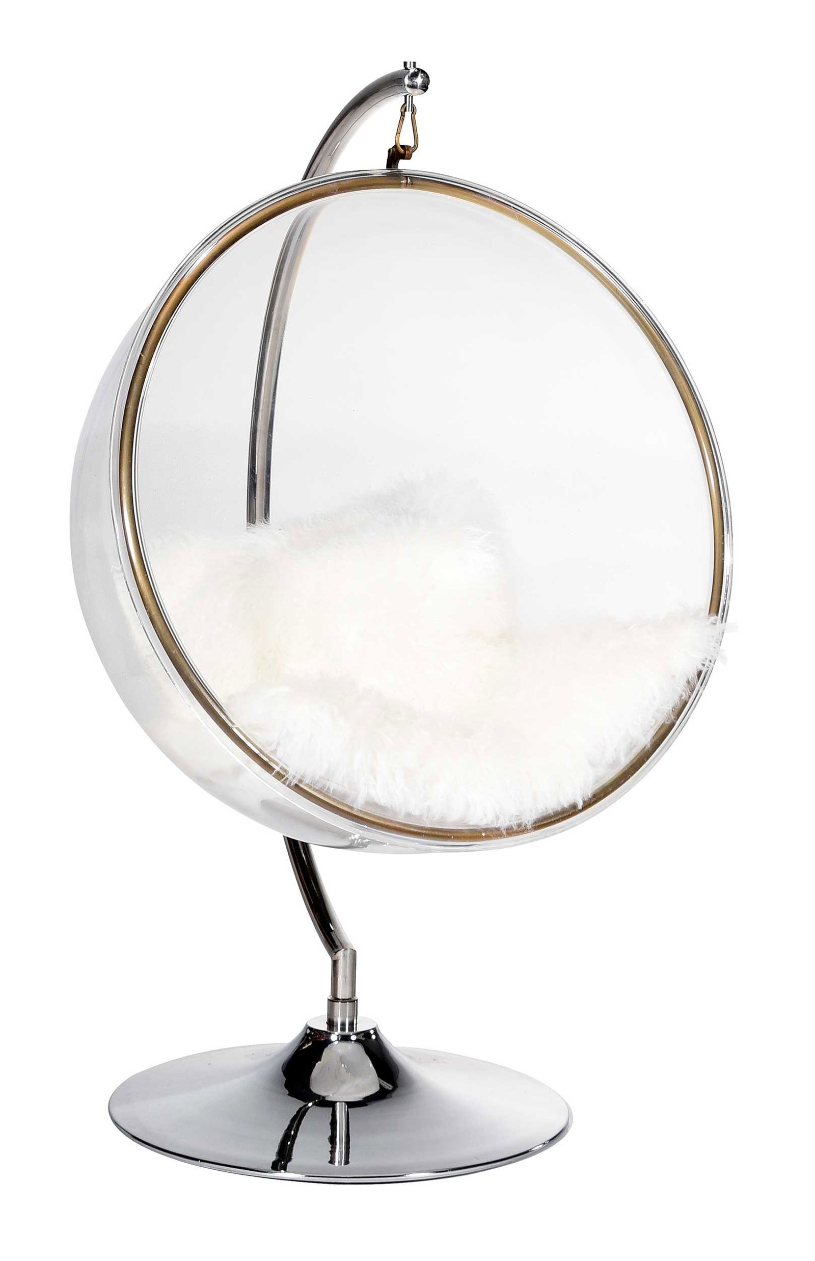 Modern Restoration Hardware Hanging Mina Acrylic Ball Chair (1 of 6)