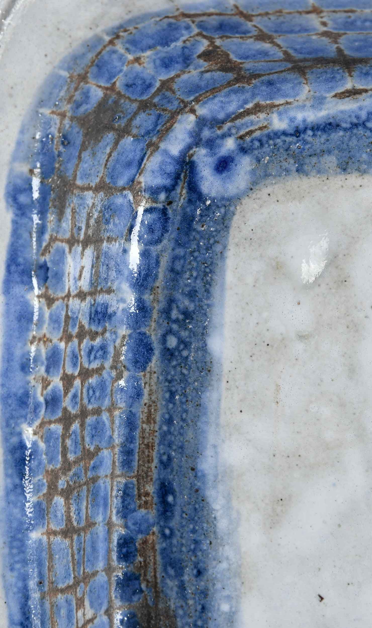 Four Albert Thiry Cobalt Net Pottery Table Objects - 5