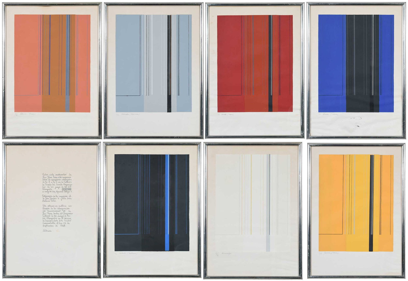 Luc Peire, 1968 Olympic Games in Mexico City Serigraphs (1 of 20)