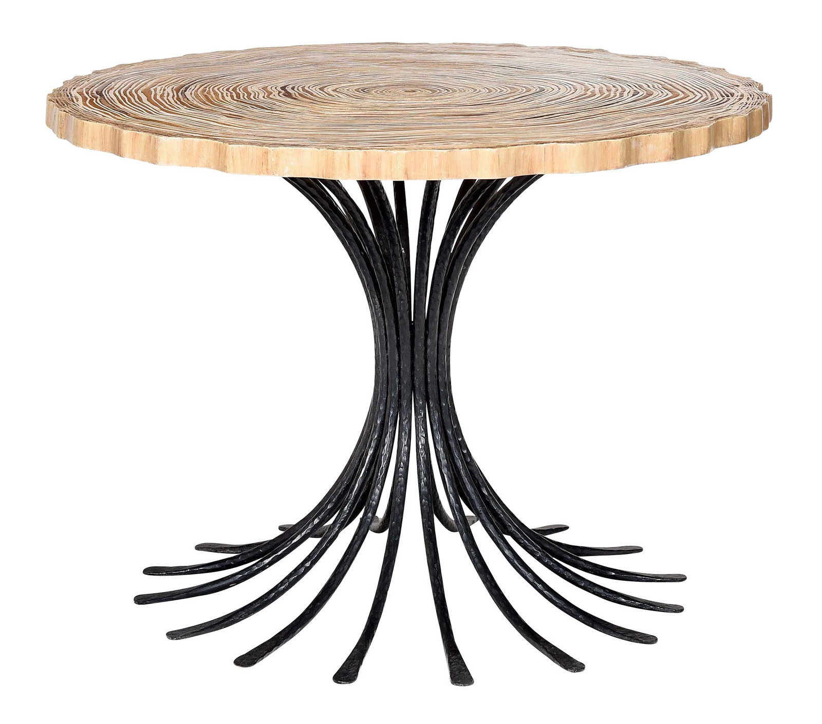 Contemporary Ironies Aslo Wrought Iron and Faux Wood Center Table (1 of 4)
