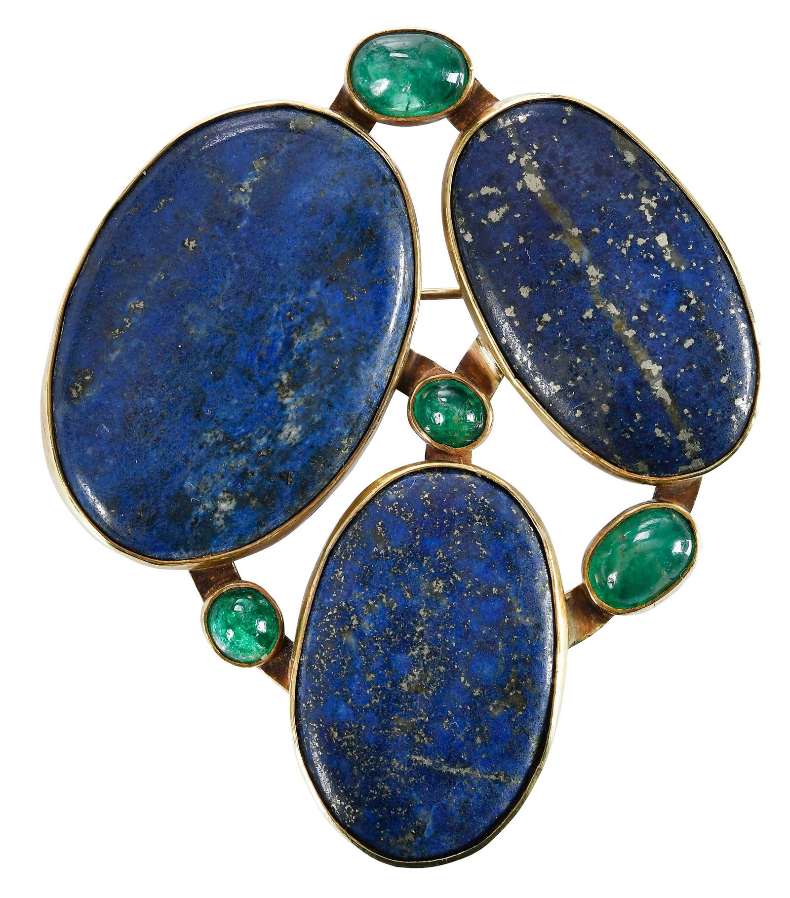 18kt. and 14kt. Lapis Lazuli and Emerald Brooch (1 of 5)