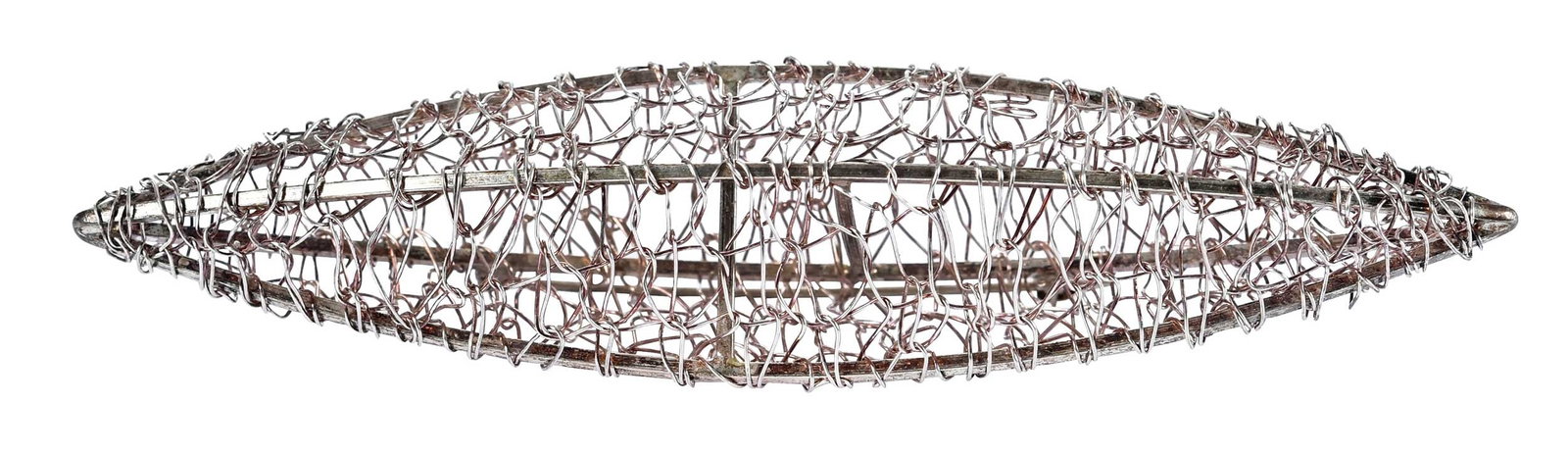 Sterling Silver Spindle Shaped Wire Sculpture Brooch (1 of 5)