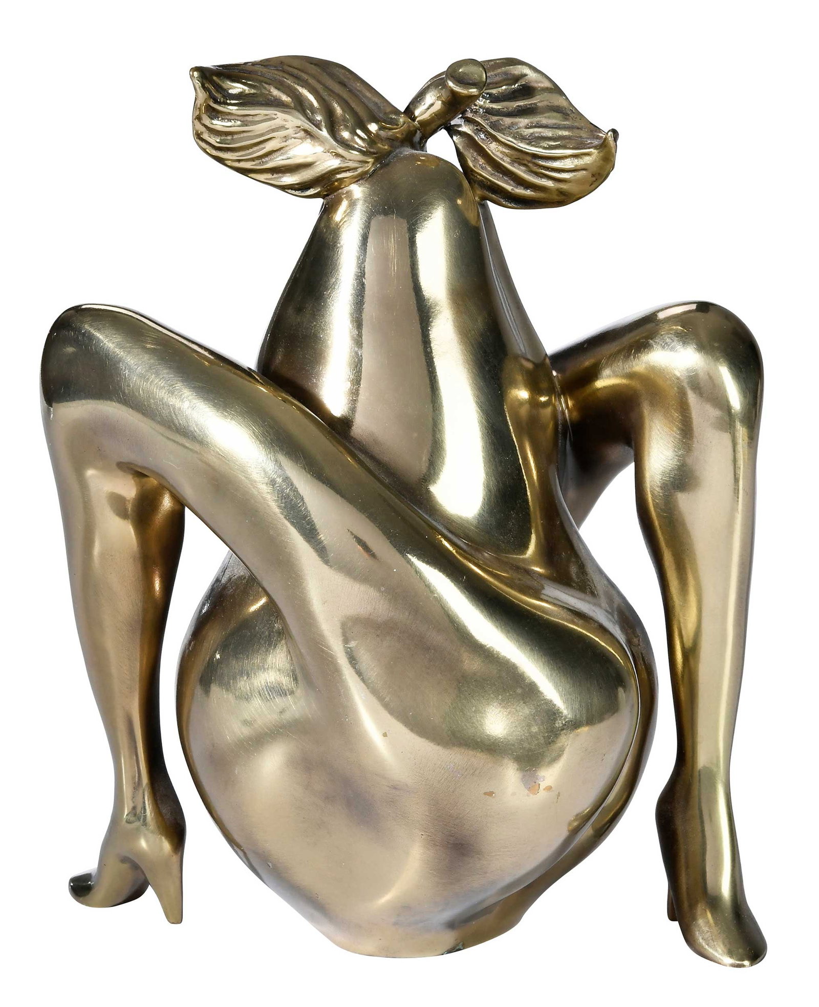 Joseph Kinnebrew, Perfect Pear: (Washington, born 1942)Perfect Pear, 1997, signed and editioned "Kinnebrew 8/12" on underside, polished bronze, overall, 8-3/4 x 7 in.Provenance: Private Chicago Collection