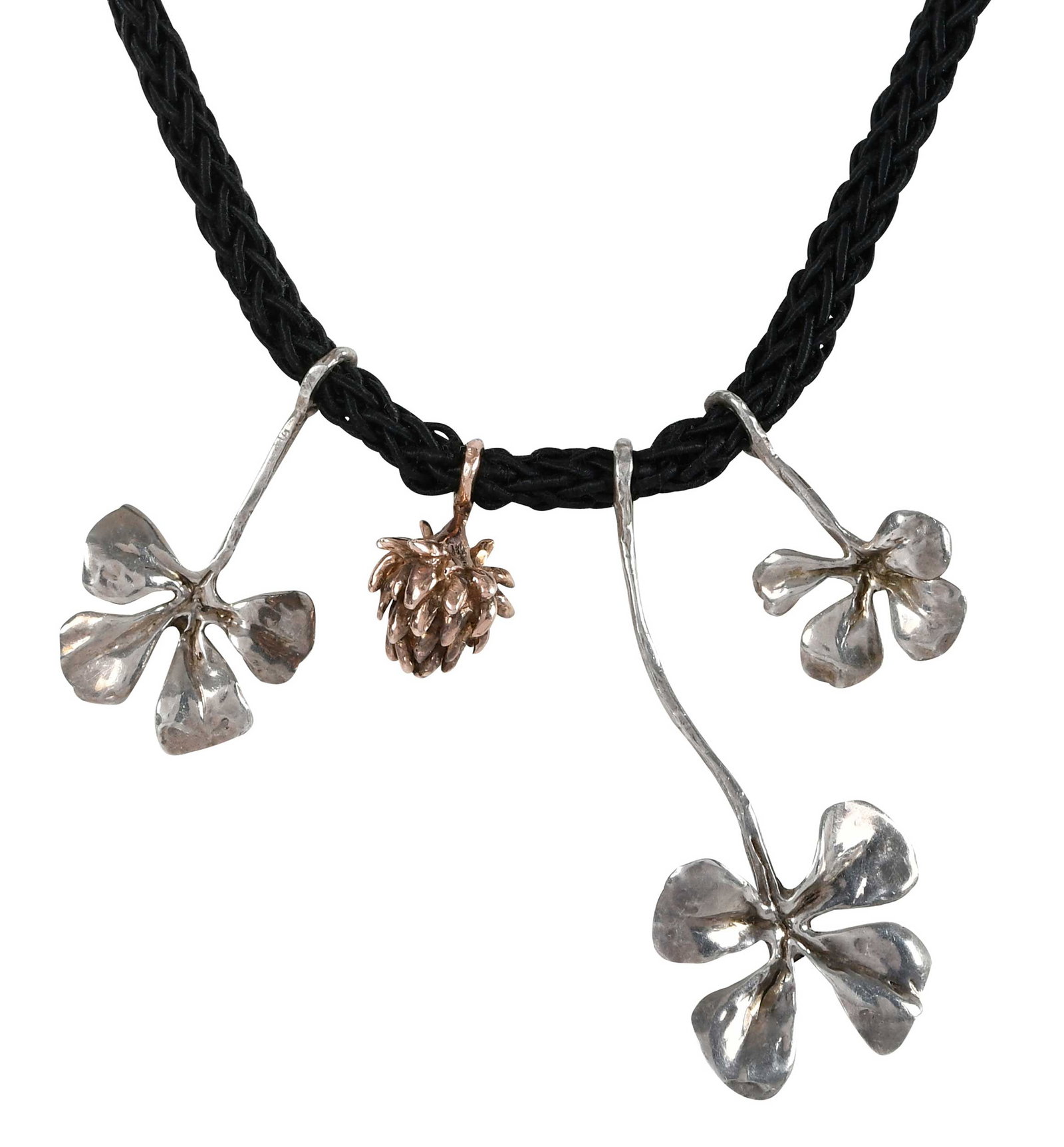 14kt. and Sterling Silver Botanical Inspired Charm Necklace by Clifton Nicholson (1 of 8)
