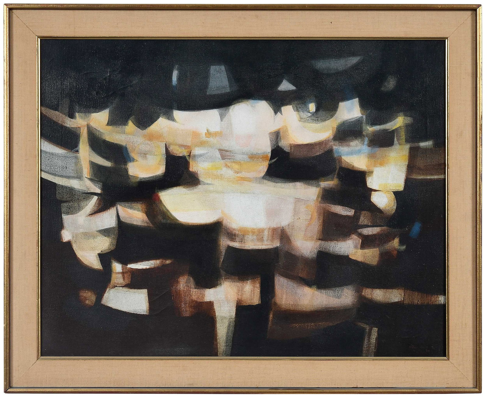 Arthur Hall Smith, Midas Garden: (France/Virginia, 1929- 2013)Abstract, 1966, signed lower right "Arthur Smith/'66", oil on canvas, 21-7/8 x 28 in.; original lattice type frame, 26-1/8 x 32-1/8 x 1-5/8 in.Provenance: Franz Bader
