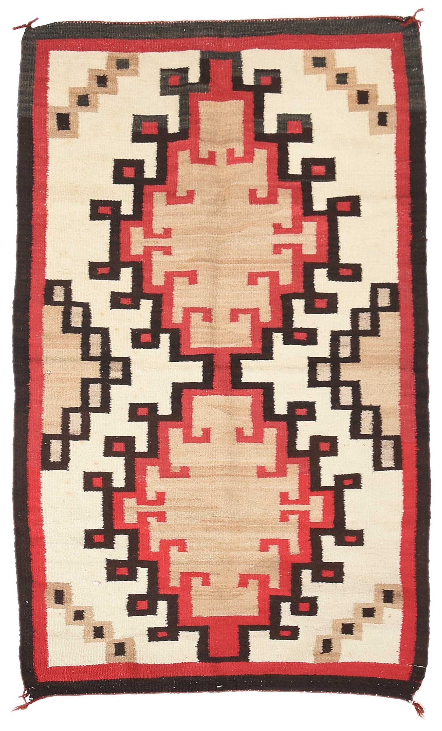 A Navajo Crystal Style Weaving: Early/mid 20th century, natural and dyed wools, 62-1/4 x 38 in. Provenance: Private Georgia Collection