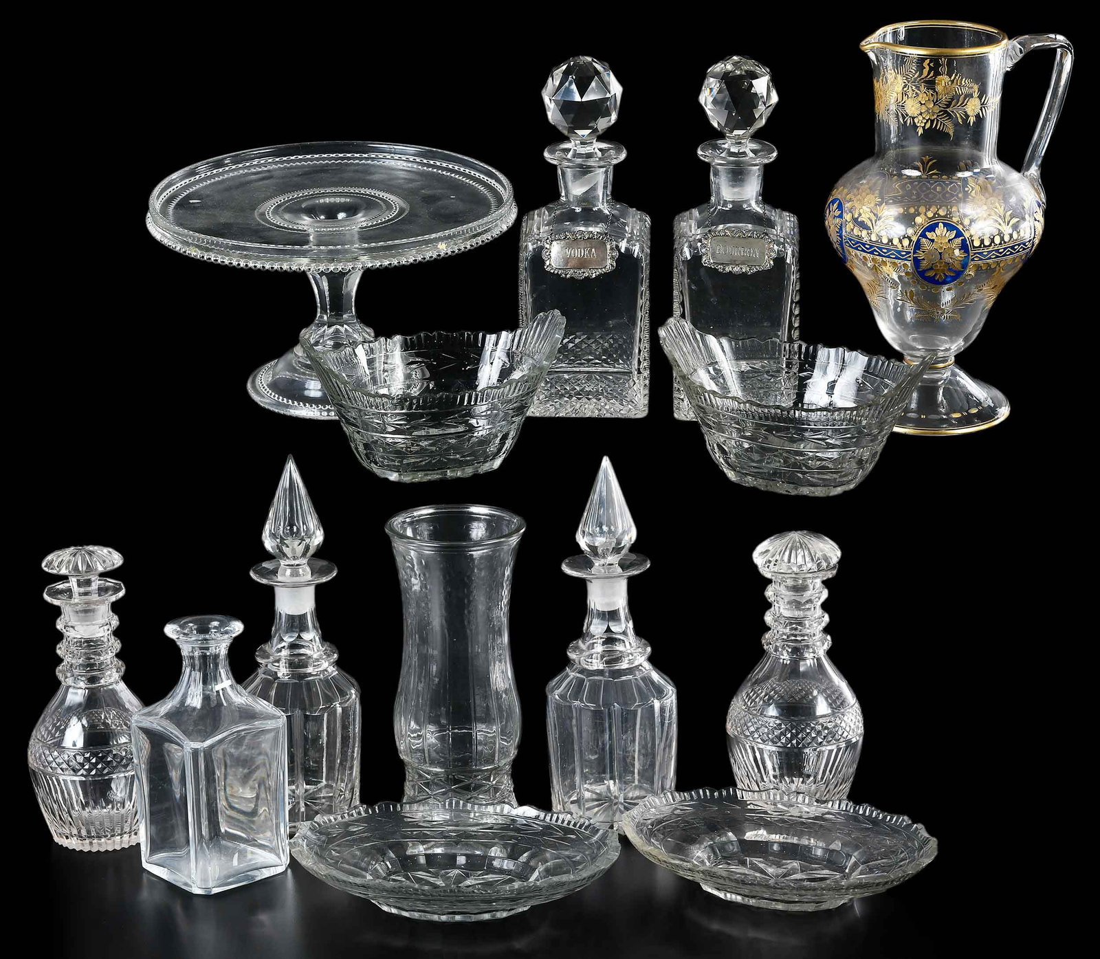 14 Clear Glass Table Objects and Drinkware, including Baccarat (1 of 7)