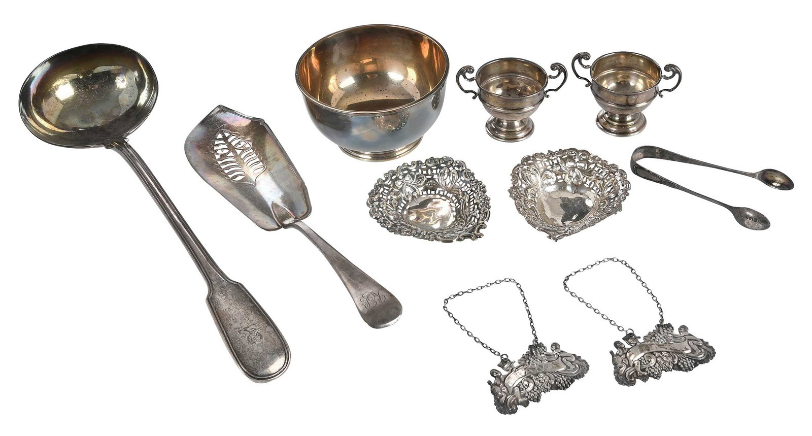 Ten English Silver Table Items (1 of 5)