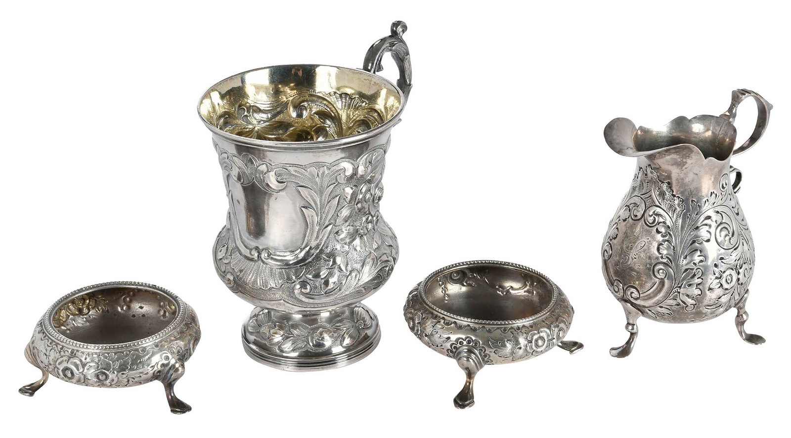 Four Victorian English Silver Table Items (1 of 7)