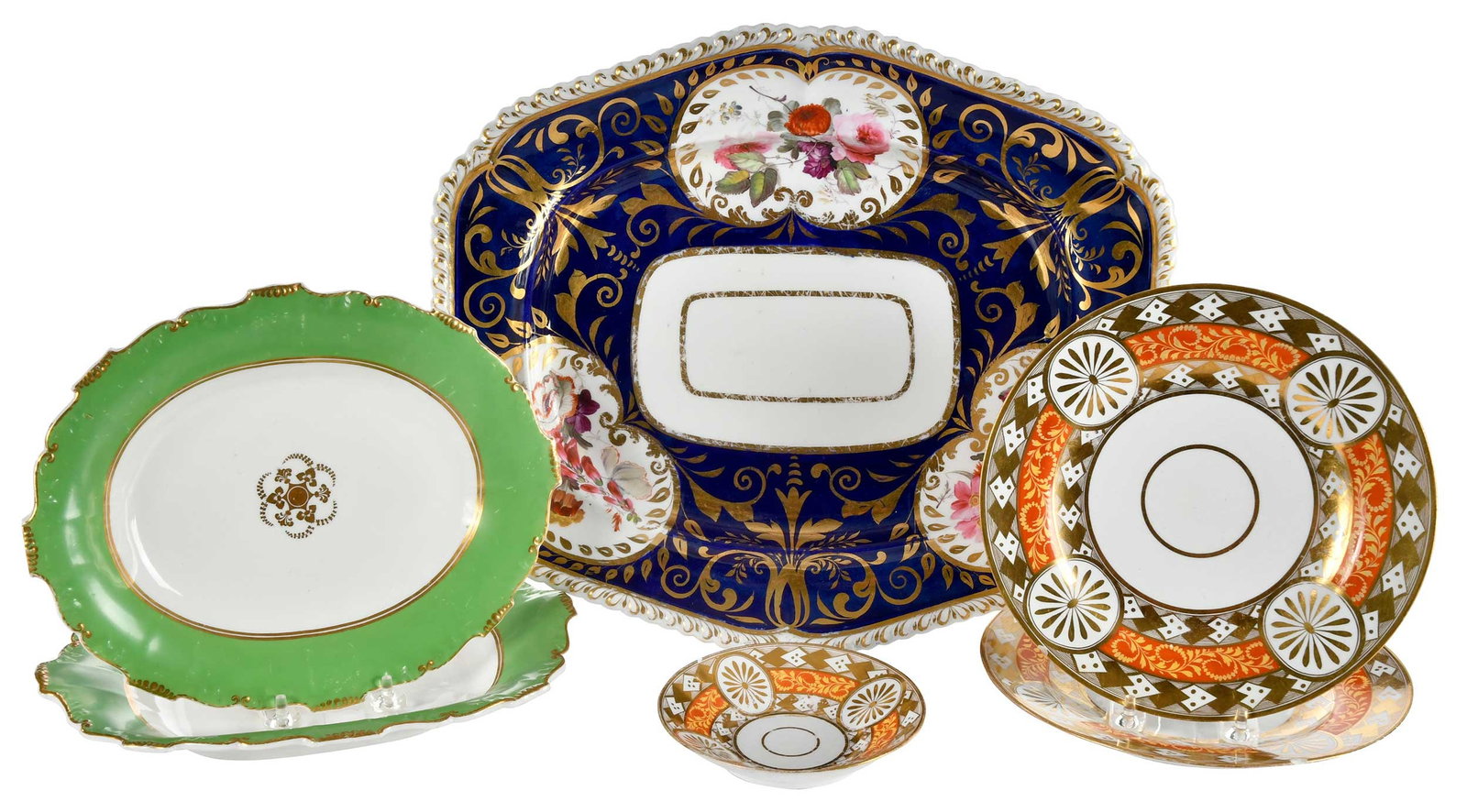 Six Pieces Assorted European Gilt Decorated Porcelain Tableware (1 of 5)