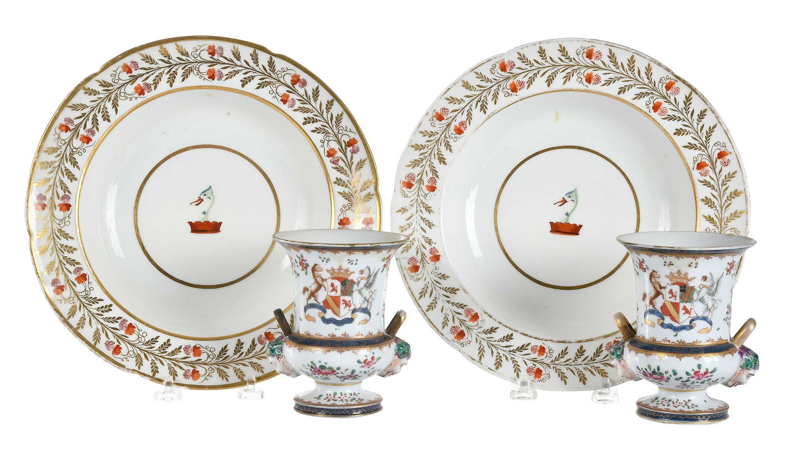 Four Pieces of Chinese Export Style Armorial Porcelain Tableware (1 of 4)