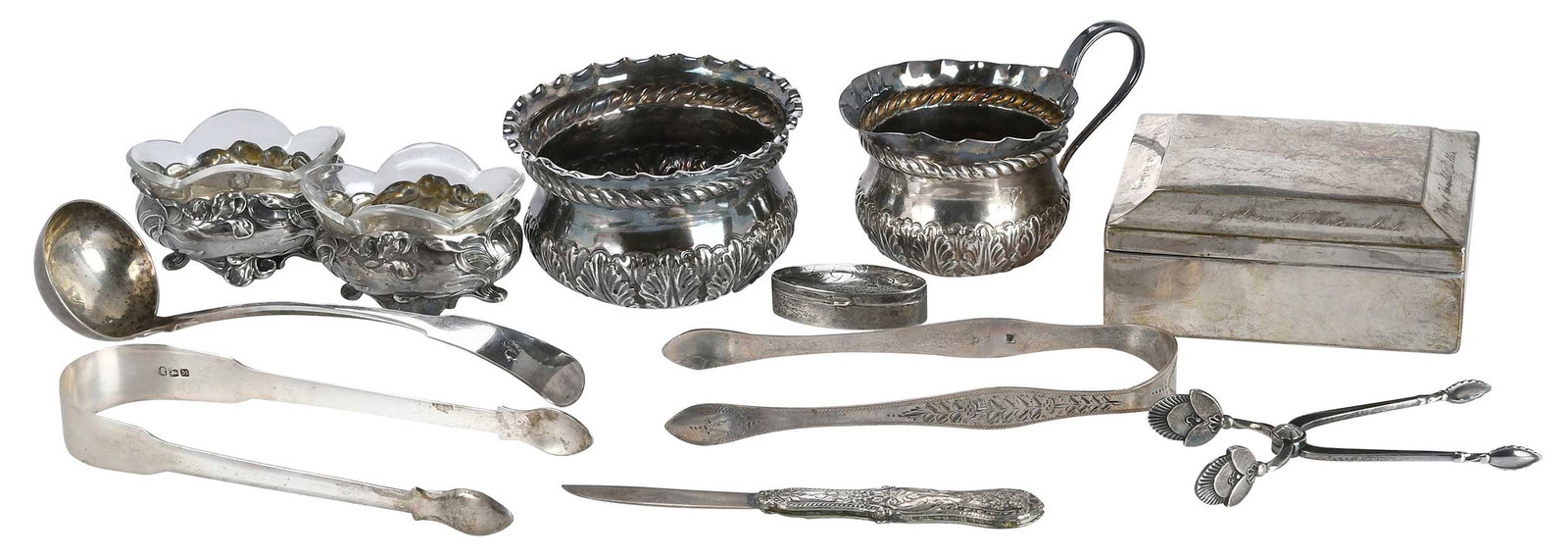 Ten English and Continental Silver Table Items (1 of 9)
