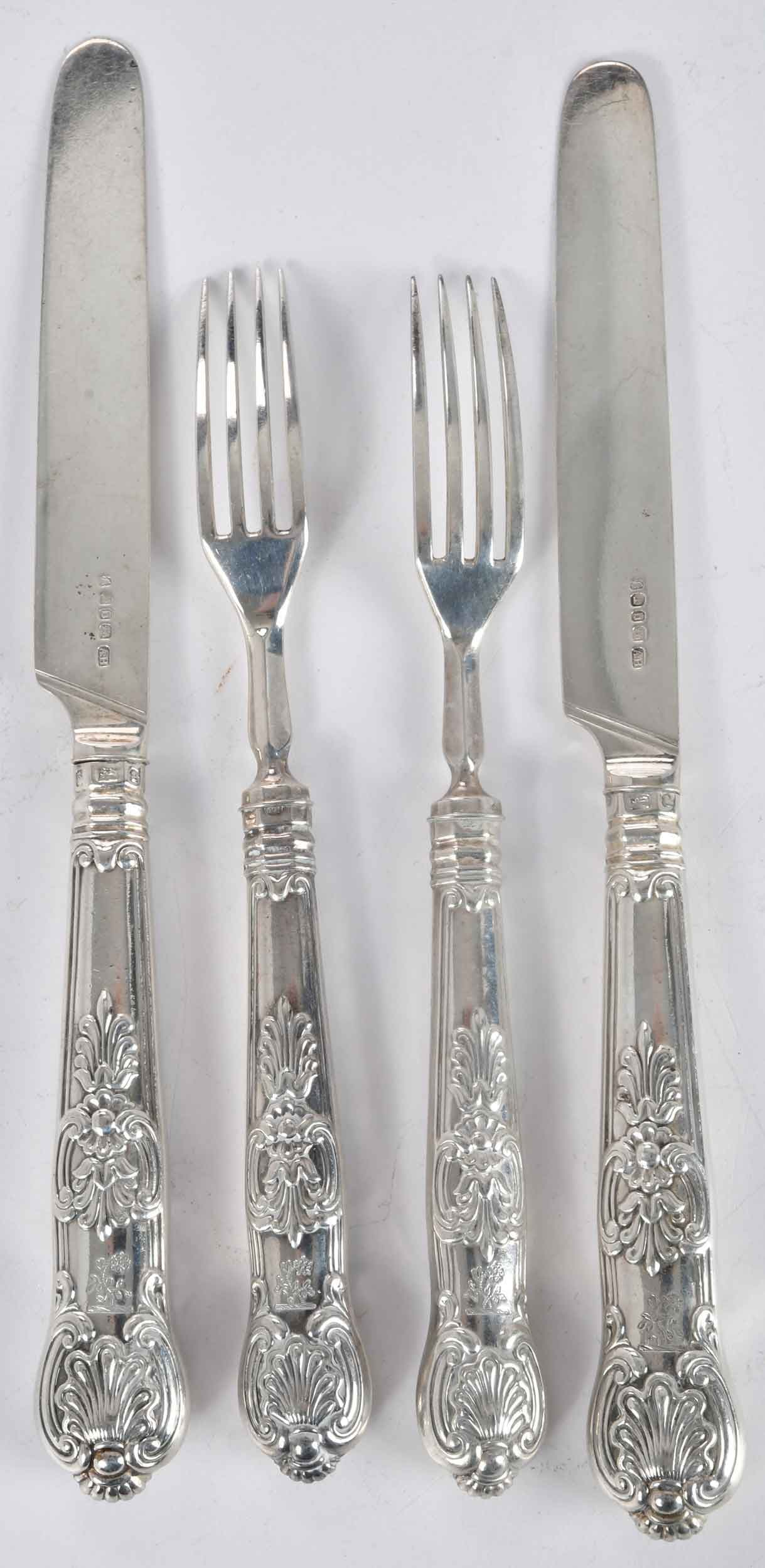 Eight Piece English Silver Fruit Set - 3