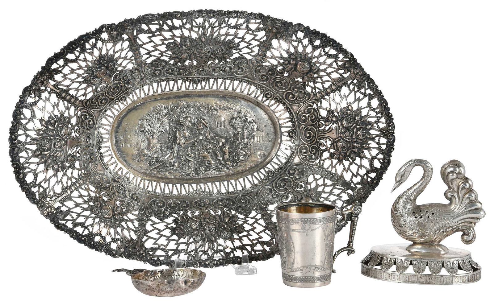Four German Silver Table items (1 of 9)