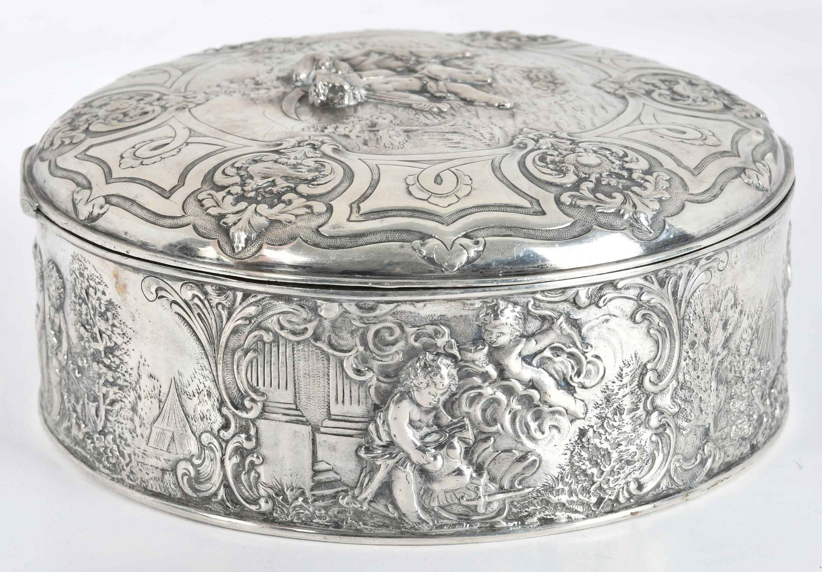 Continental Silver Round Box - 2