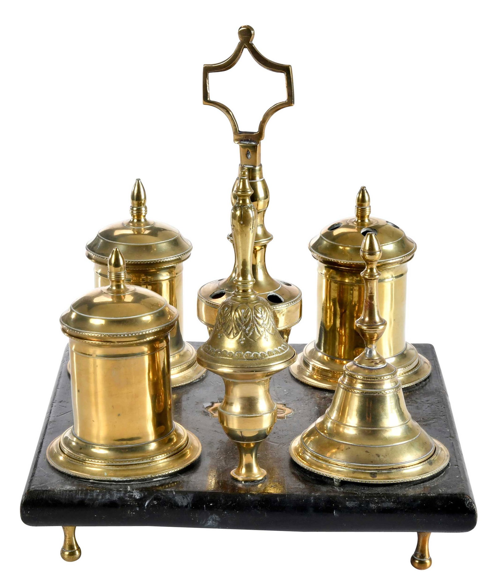 George III Brass and Ebonized Standish (1 of 5)