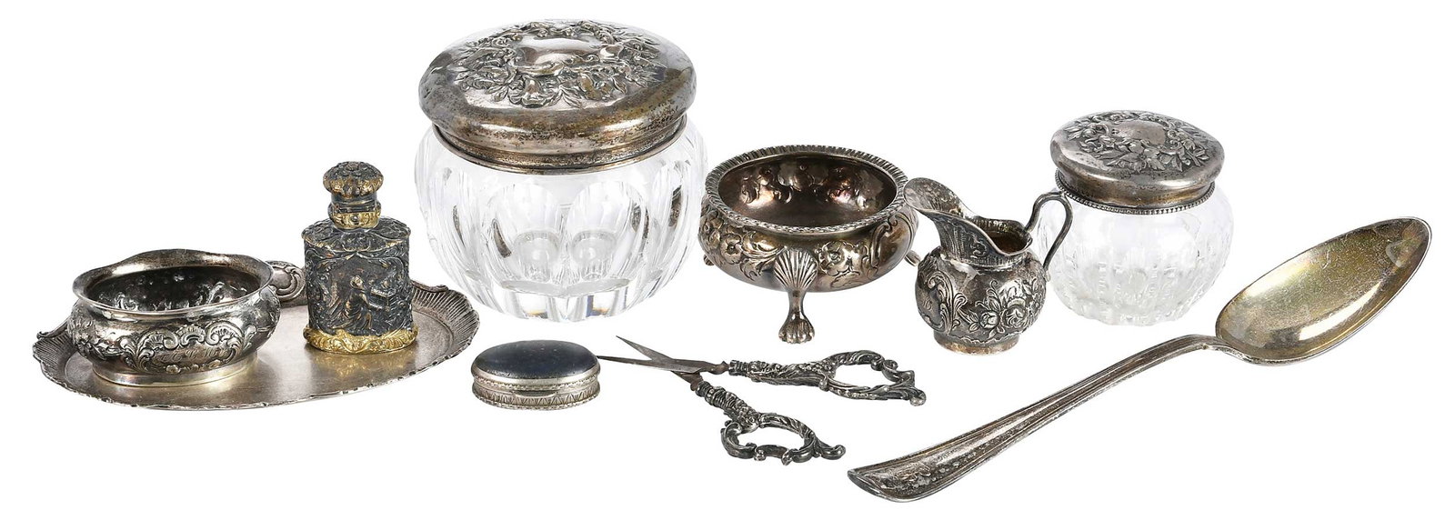 Ten Silver Dresser and Table Items (1 of 7)