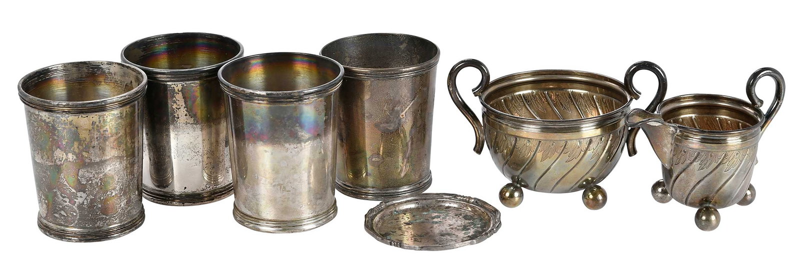 Six Mexican and Danish Silver Table Items (1 of 7)