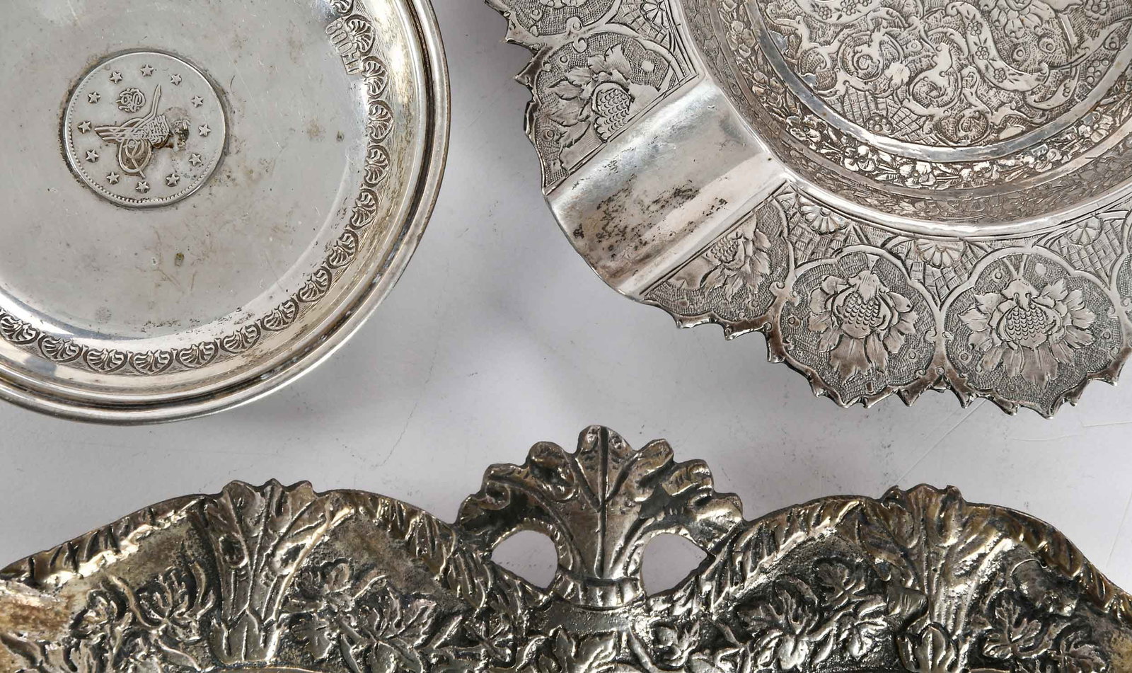 Nine Mostly Turkish Silver Table Items - 2