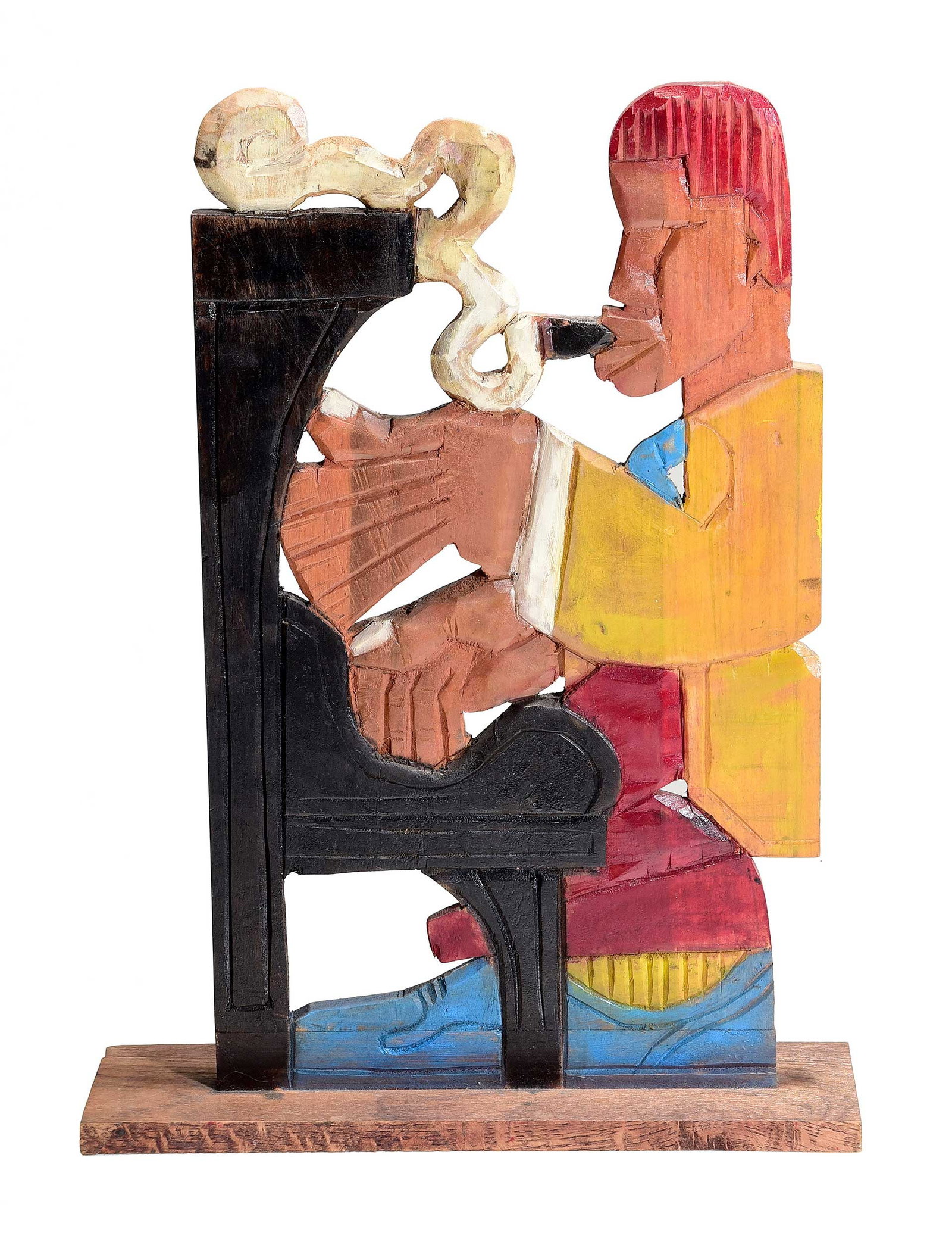 LaVon Van Williams Jr.: (American, born 1958) 1893 Miro 1993, signed, titled, and dated to base "LaVon Van Williams/.../4-20-10", carved and painted wood, 25-1/4 x 18-1/2 x 4-7/8 in. Provenance: Property from the Collection 