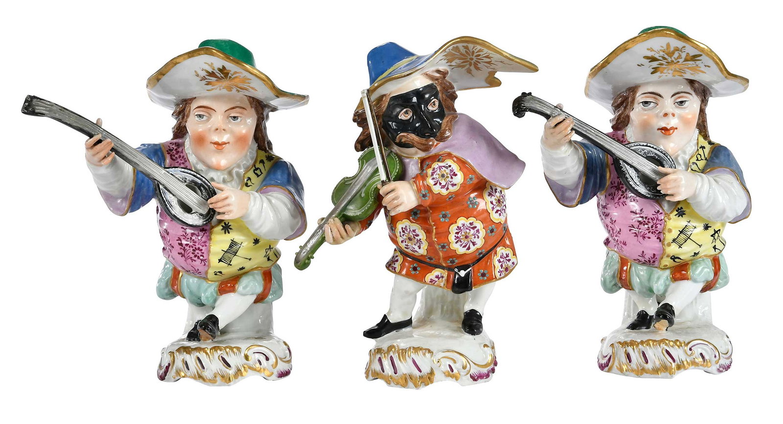 Three 19th Century English Porcelain Mansion House Dwarf Figures, One Chelsea (1 of 10)