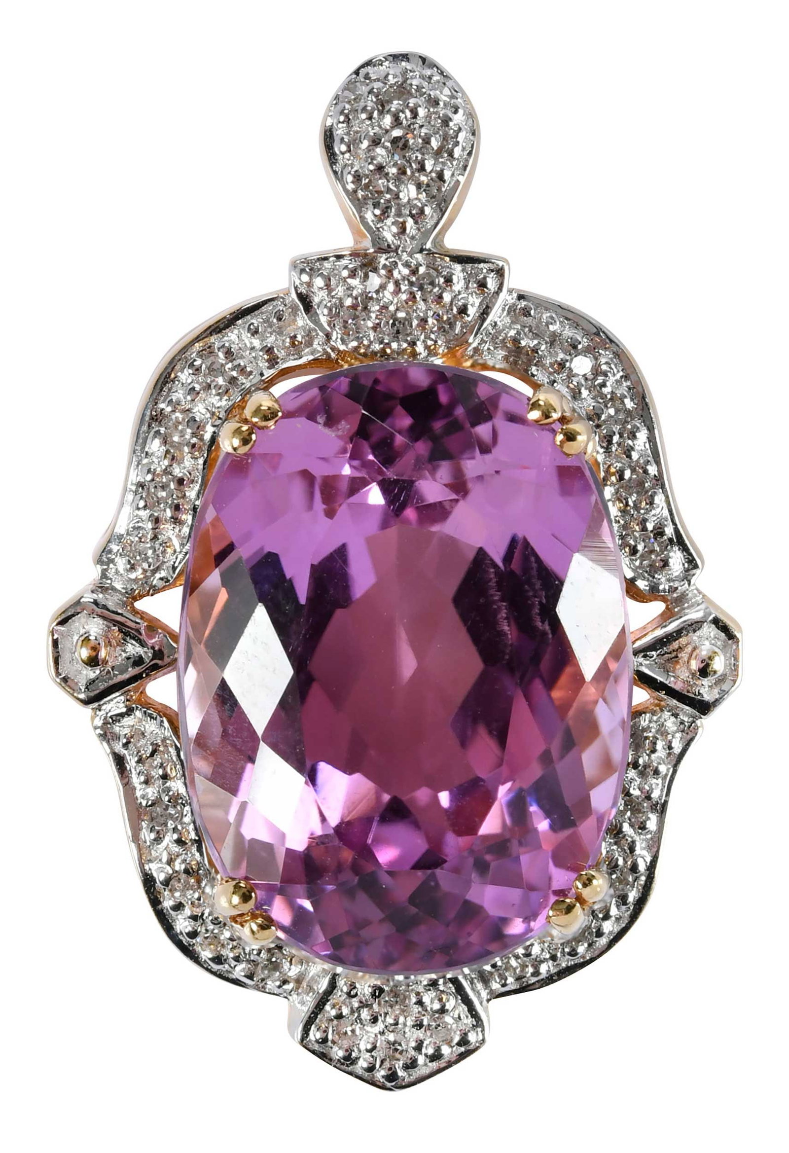 18kt. Kunzite and Diamond Pendant (1 of 4)