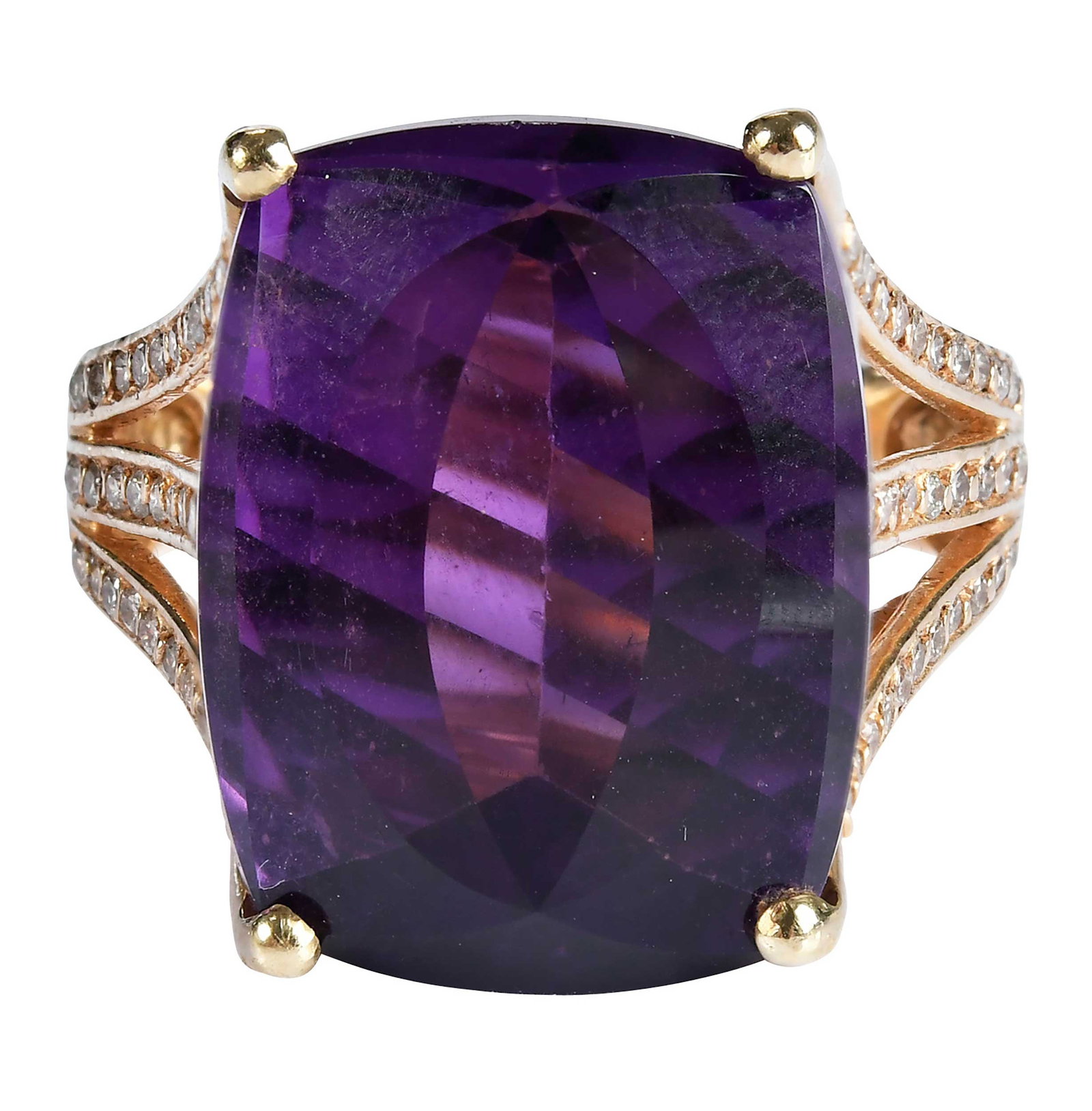 14kt. Fancy Cut Amethyst and Diamond Ring (1 of 10)