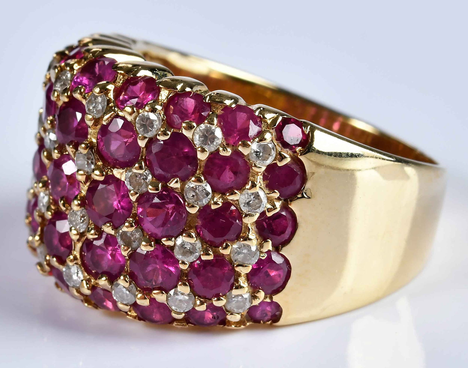 14kt. Multi Row Ruby and Diamond Ring - 2