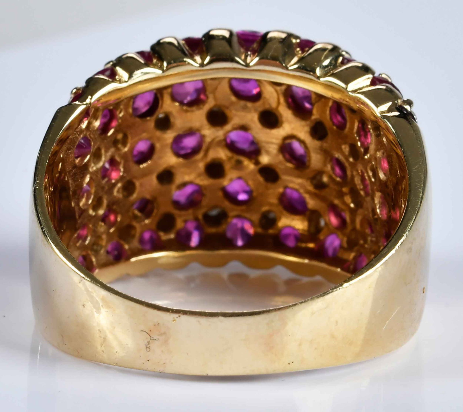14kt. Multi Row Ruby and Diamond Ring - 4