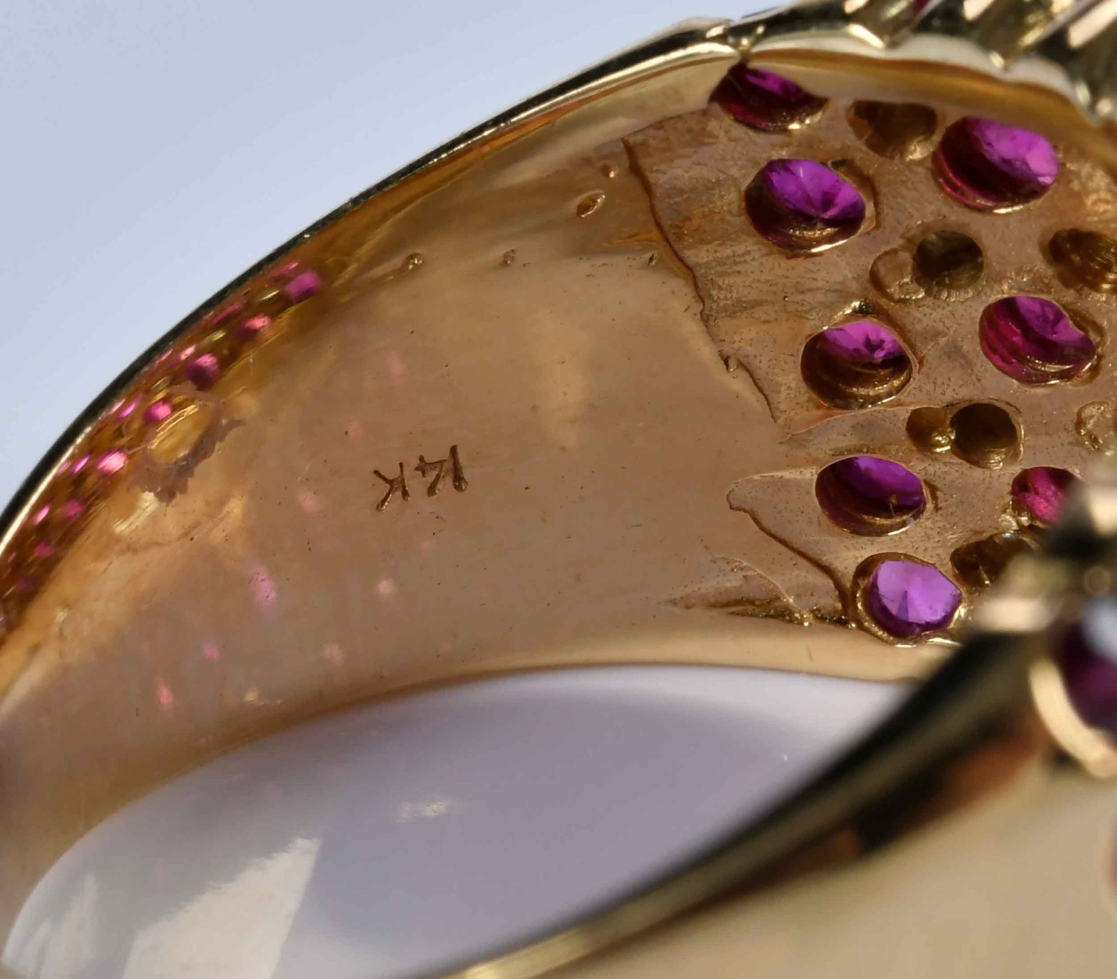 14kt. Multi Row Ruby and Diamond Ring - 6