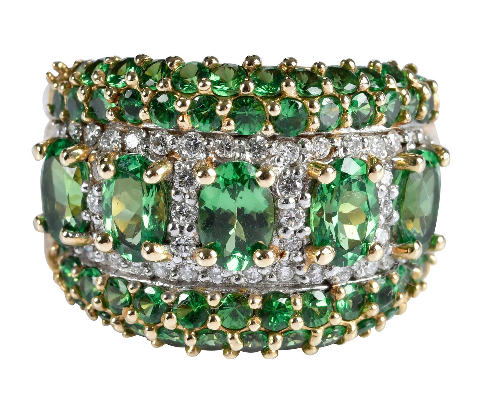 14kt. Tsavorite Garnet and Diamond Band (1 of 11)