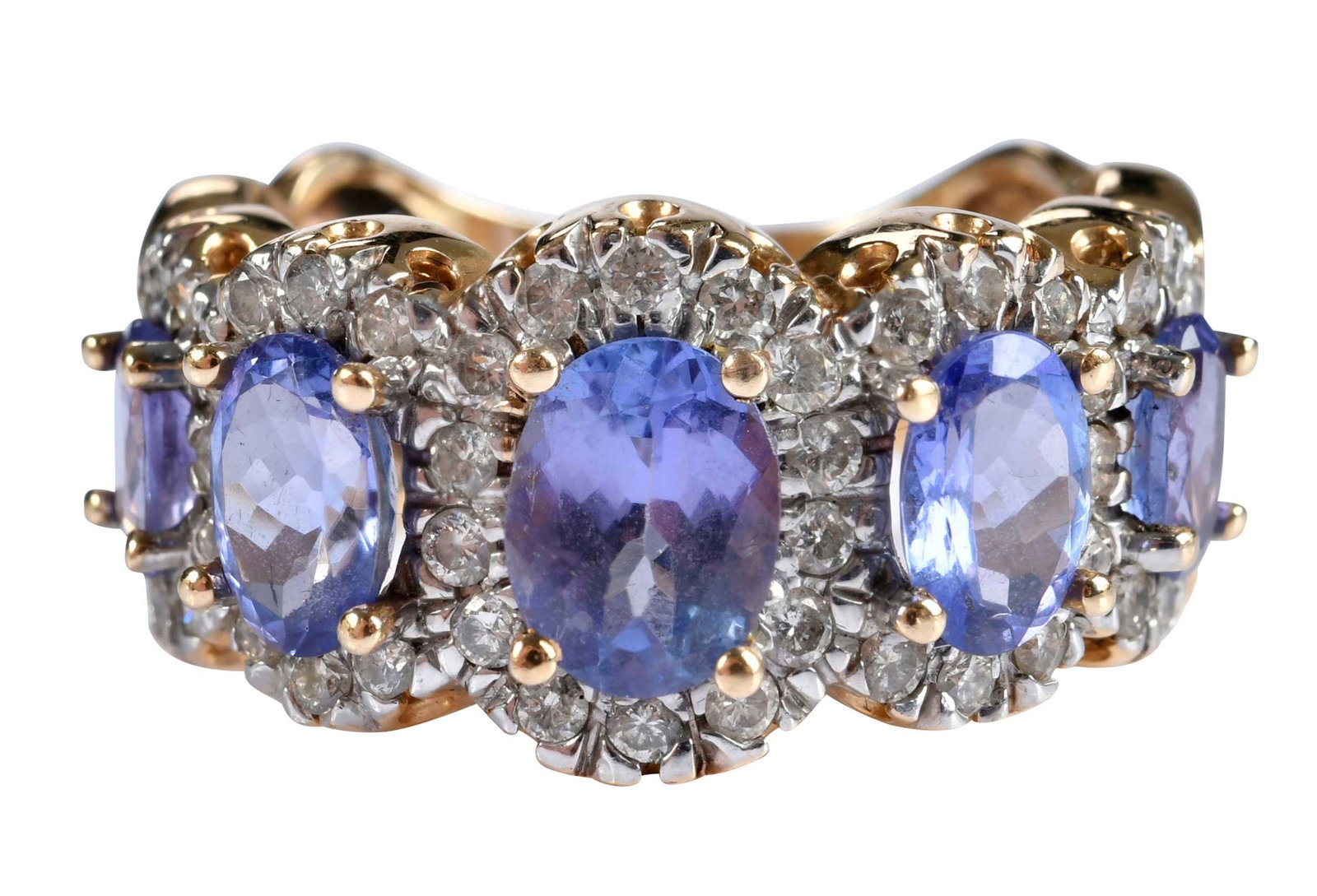 14kt. Tanzanite and Diamond Halo Band (1 of 7)